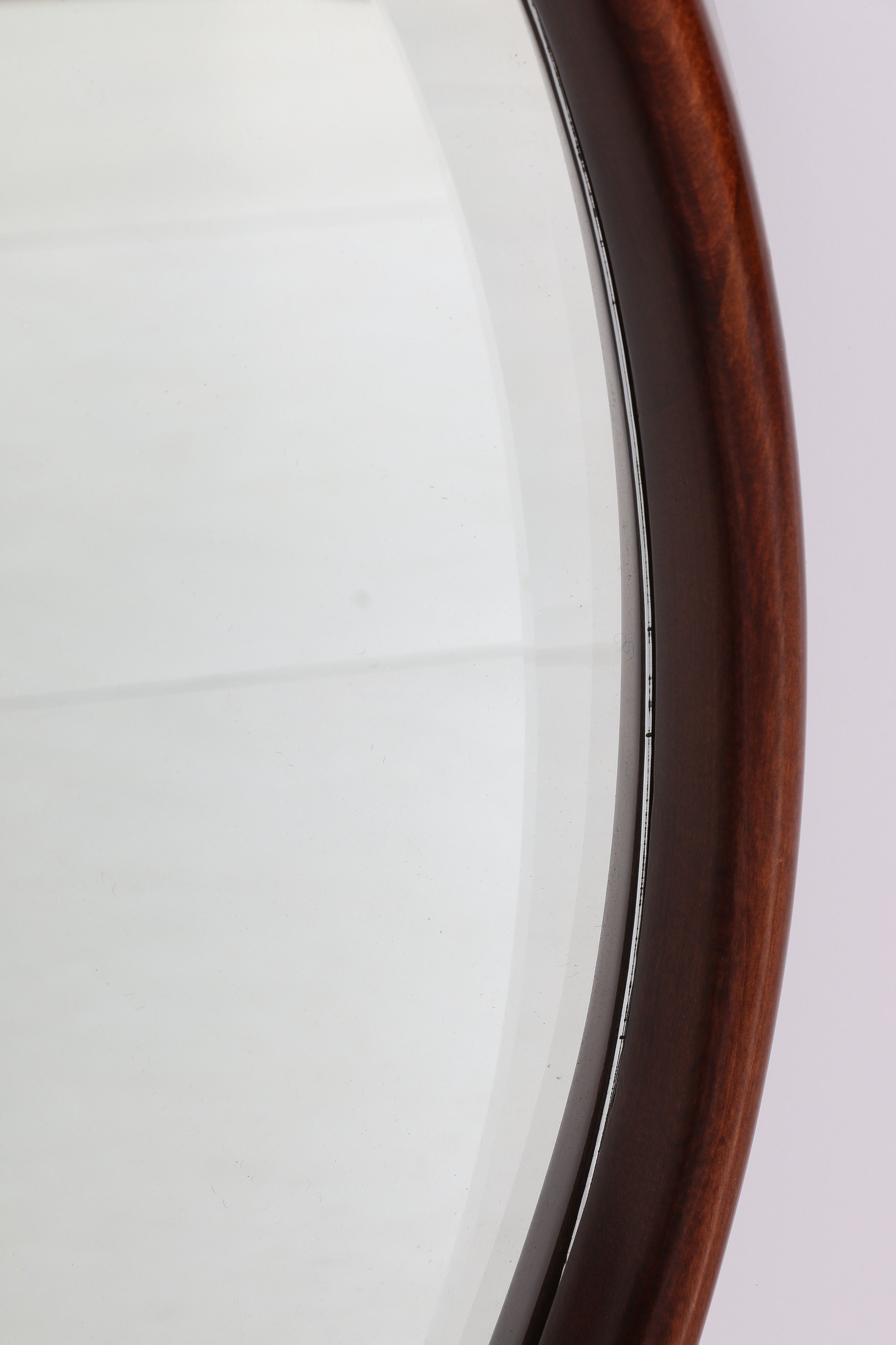 Handcrafted Mahogany Finish Oval Wall Mirror