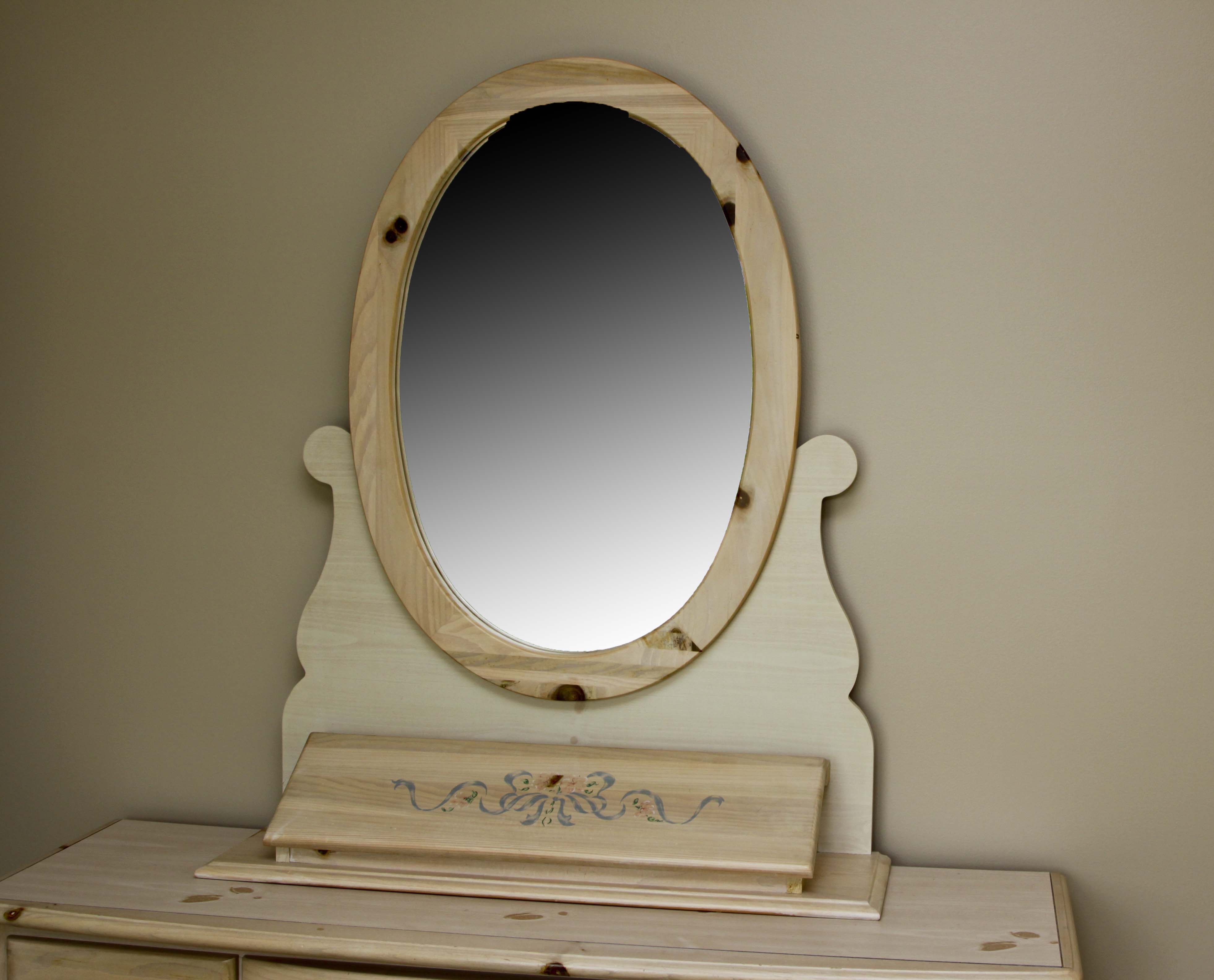 Knotty Pine Dresser and Mirror