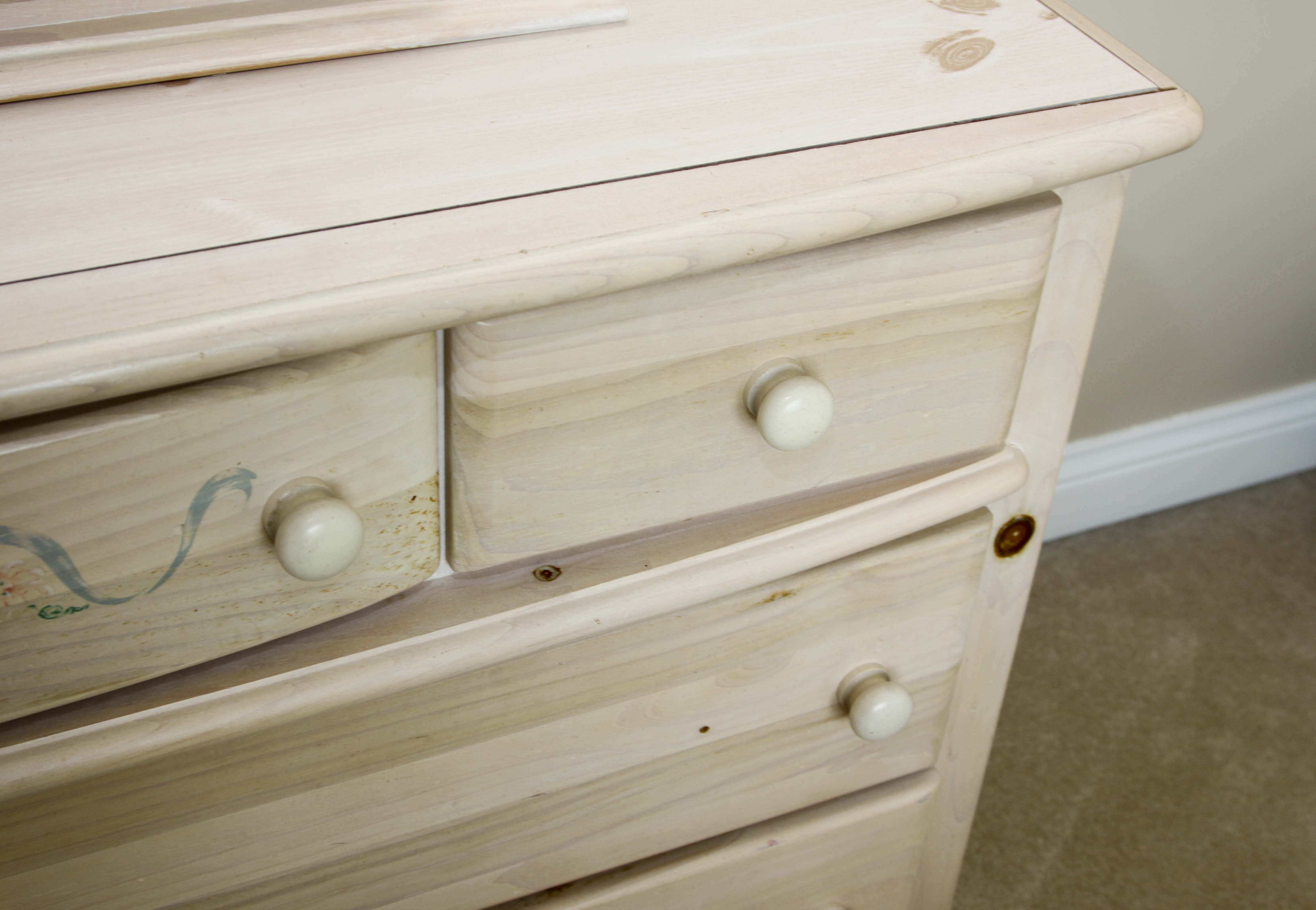 Knotty Pine Dresser and Mirror