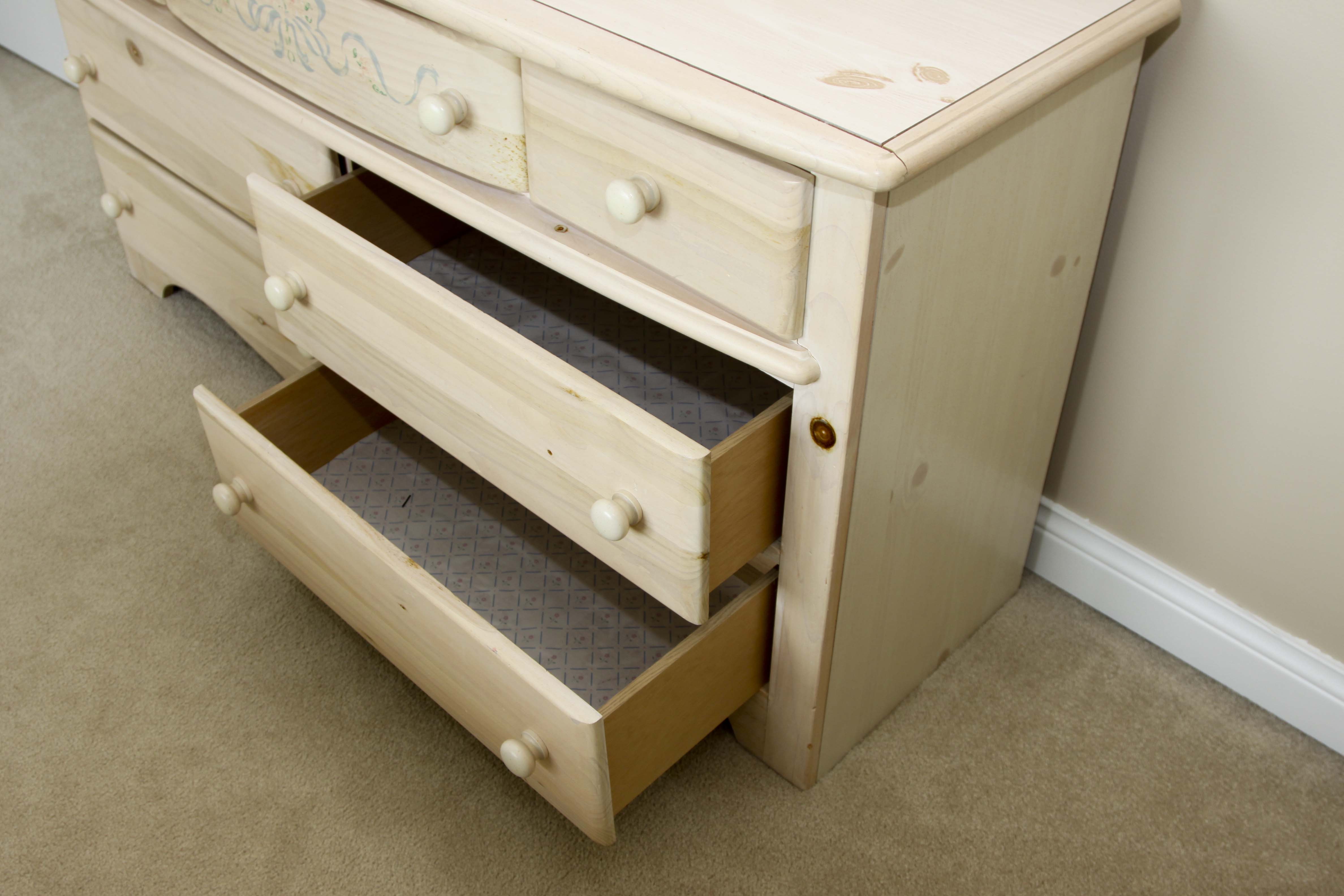 Knotty Pine Dresser and Mirror