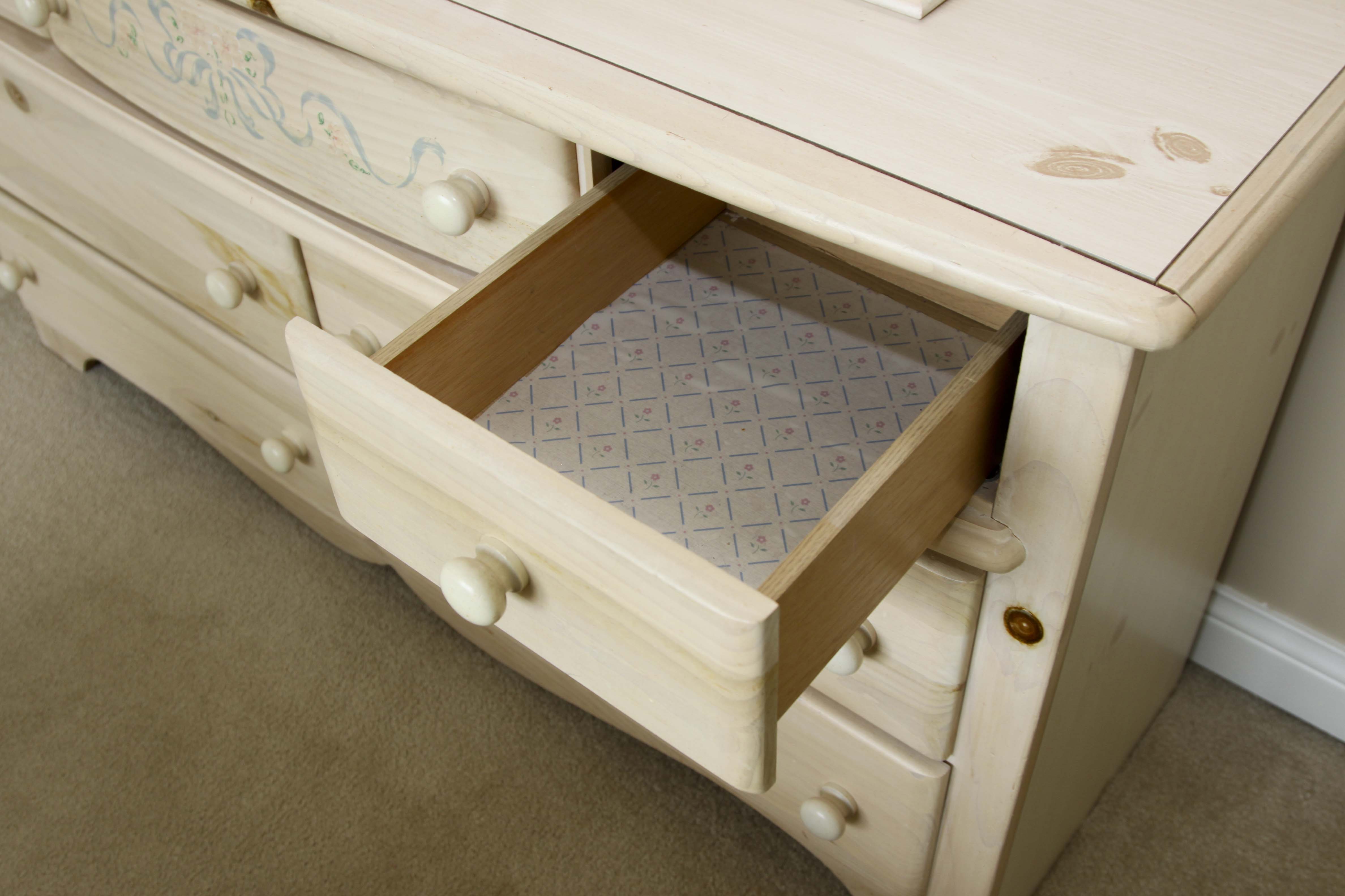 Knotty Pine Dresser and Mirror