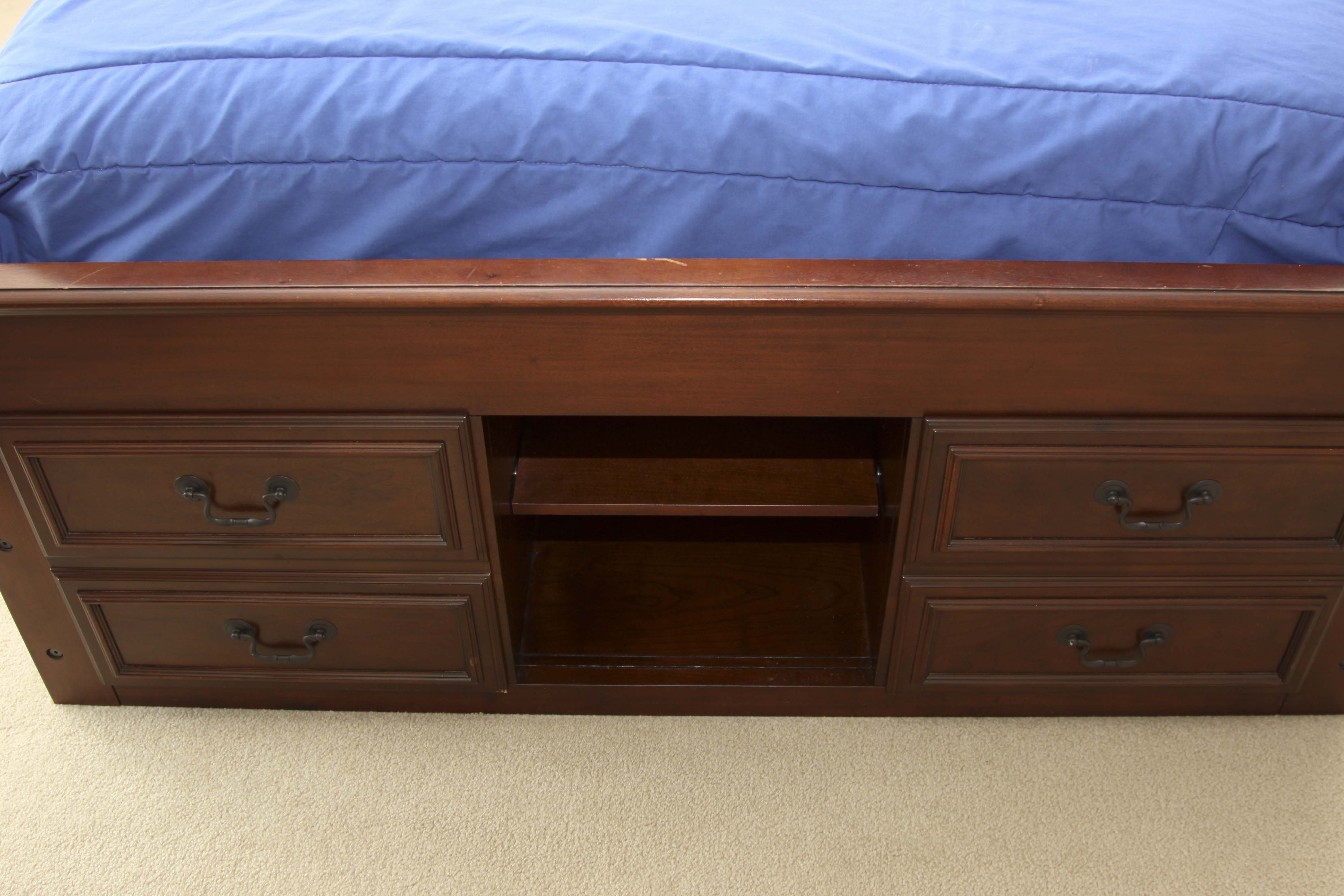 American Woodcrafters Full Size Wooden Captain's Bed
