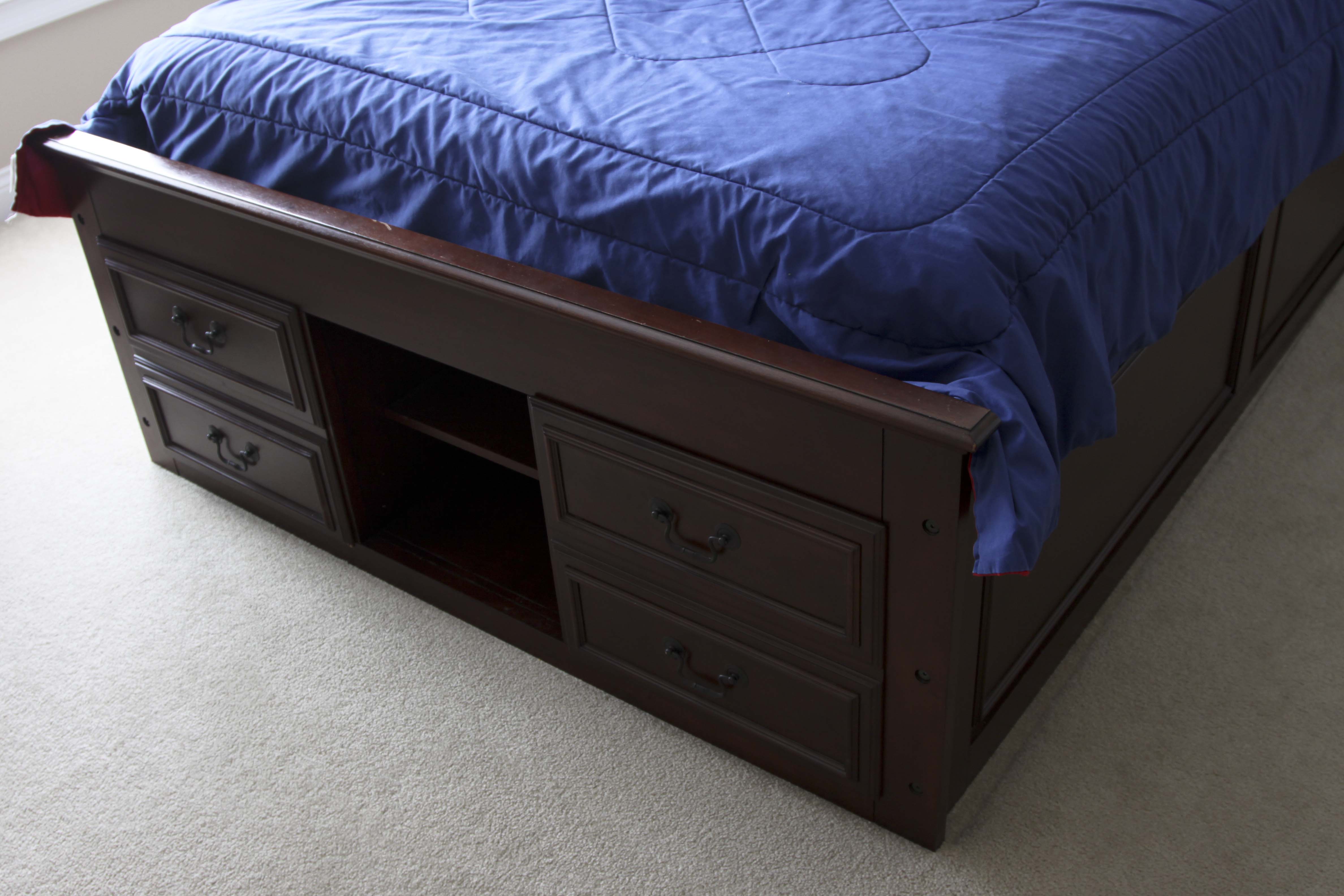 American Woodcrafters Full Size Wooden Captain's Bed