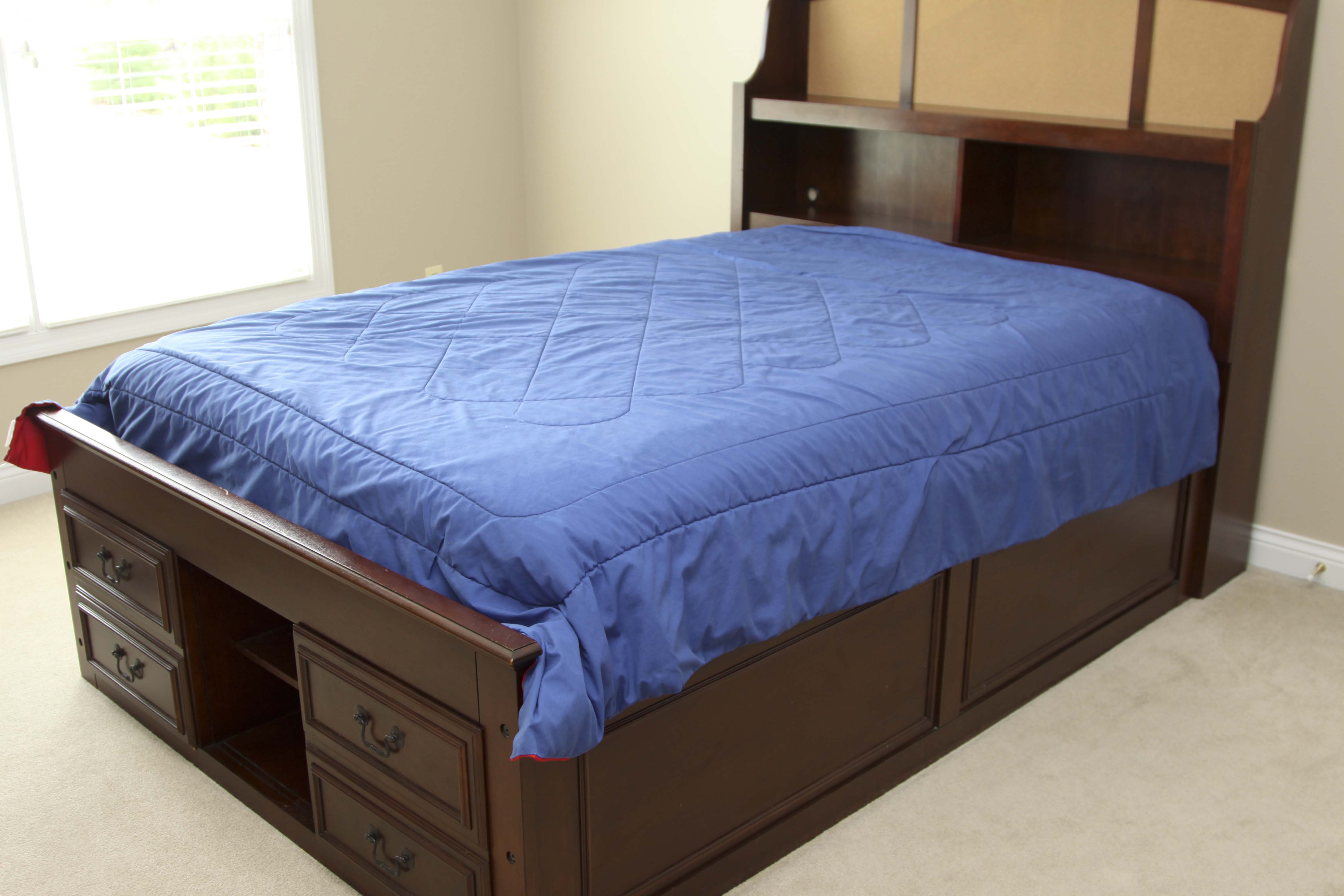 American Woodcrafters Full Size Wooden Captain's Bed