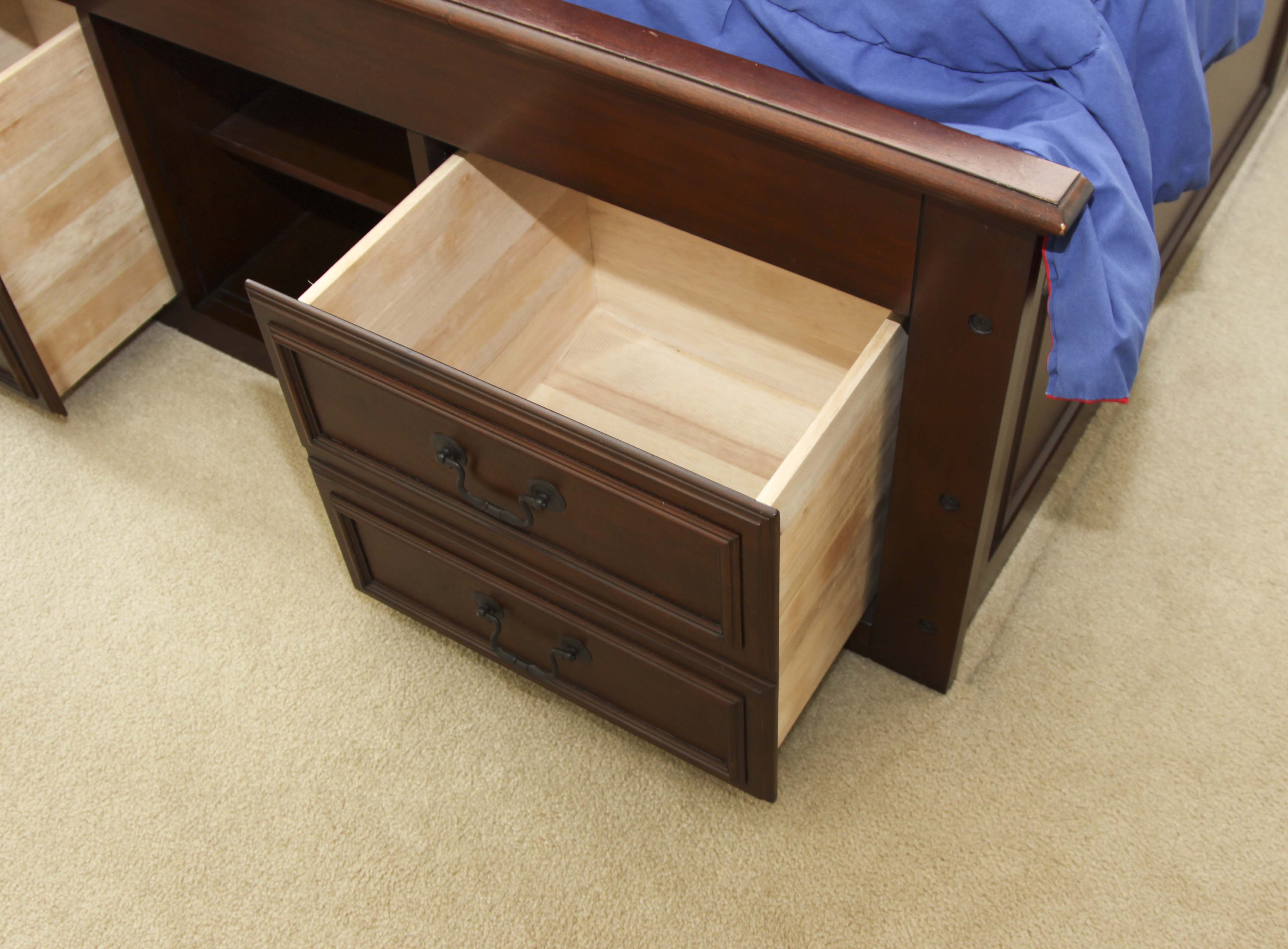 American Woodcrafters Full Size Wooden Captain's Bed