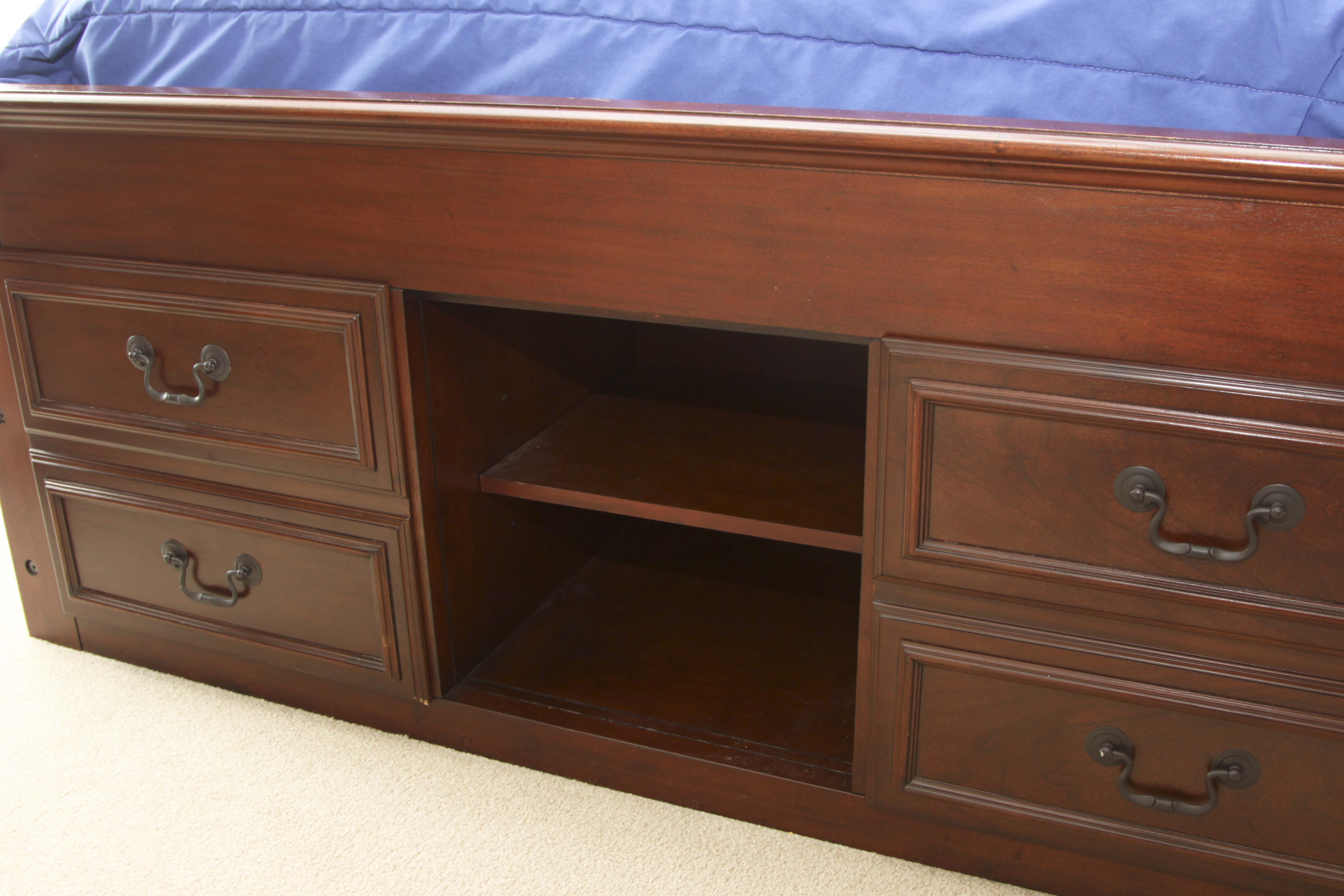 American Woodcrafters Full Size Wooden Captain's Bed