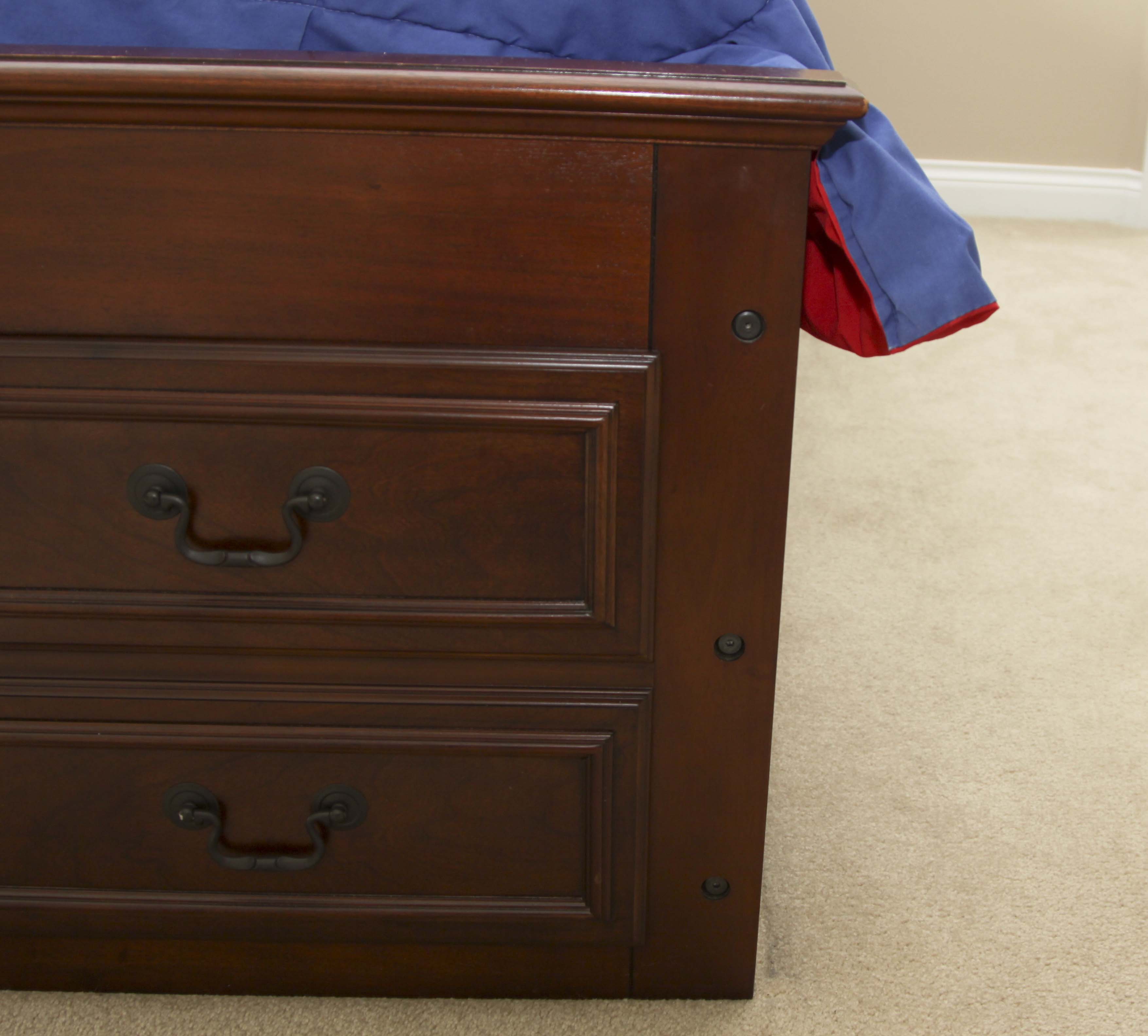 American Woodcrafters Full Size Wooden Captain's Bed