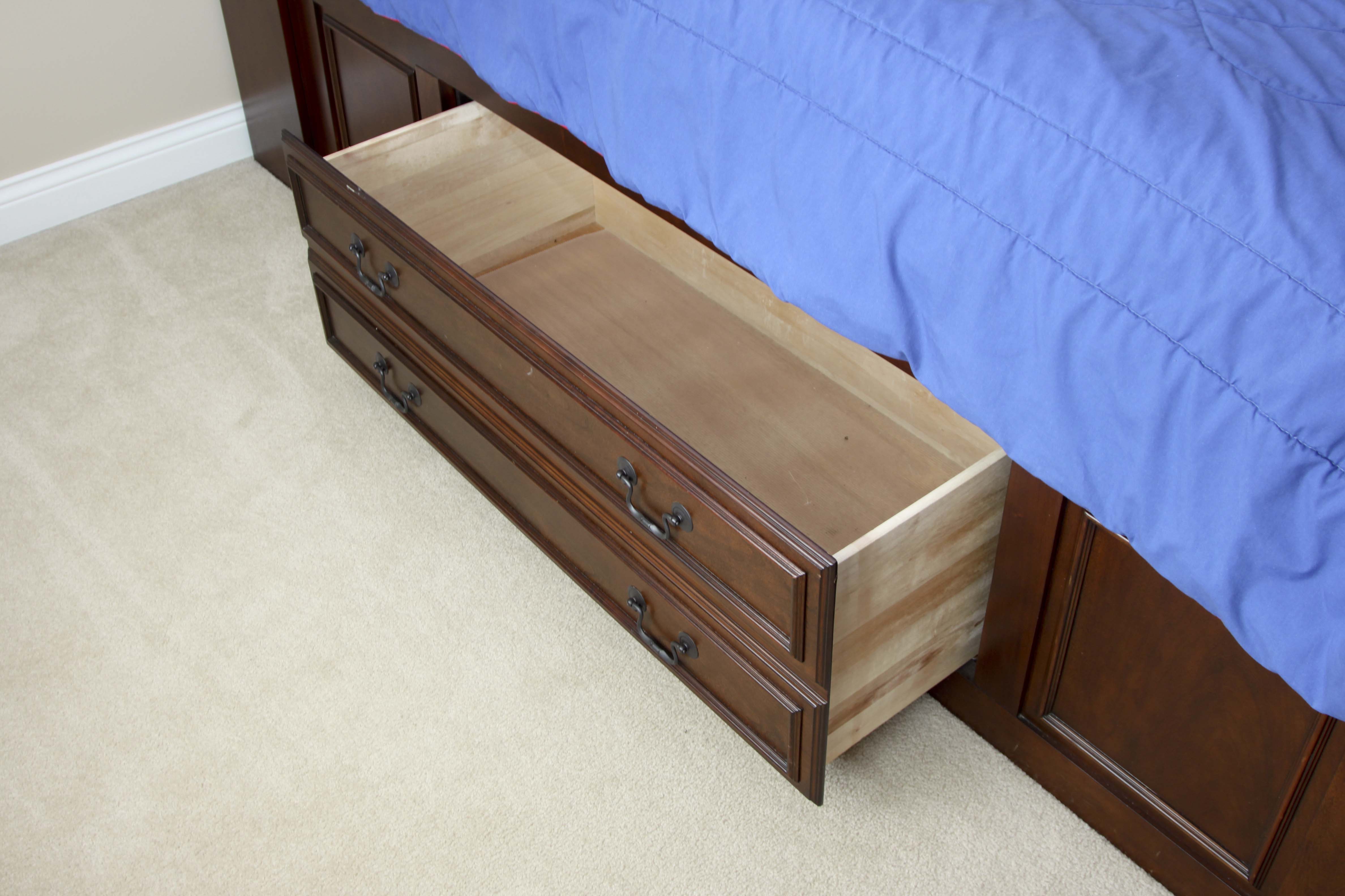 American Woodcrafters Full Size Wooden Captain's Bed