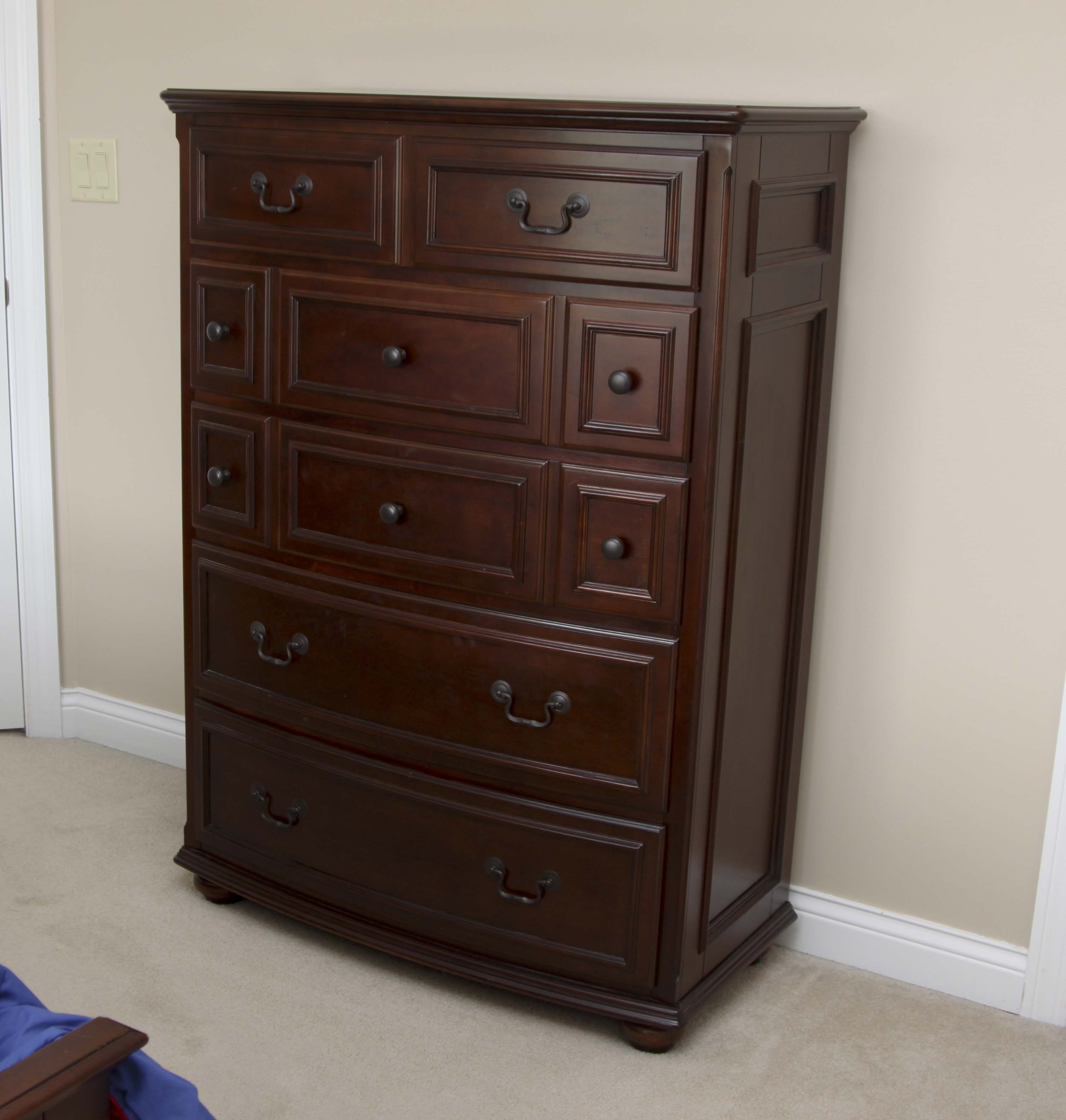 American Woodcrafters Five-Drawer Wooden Dresser