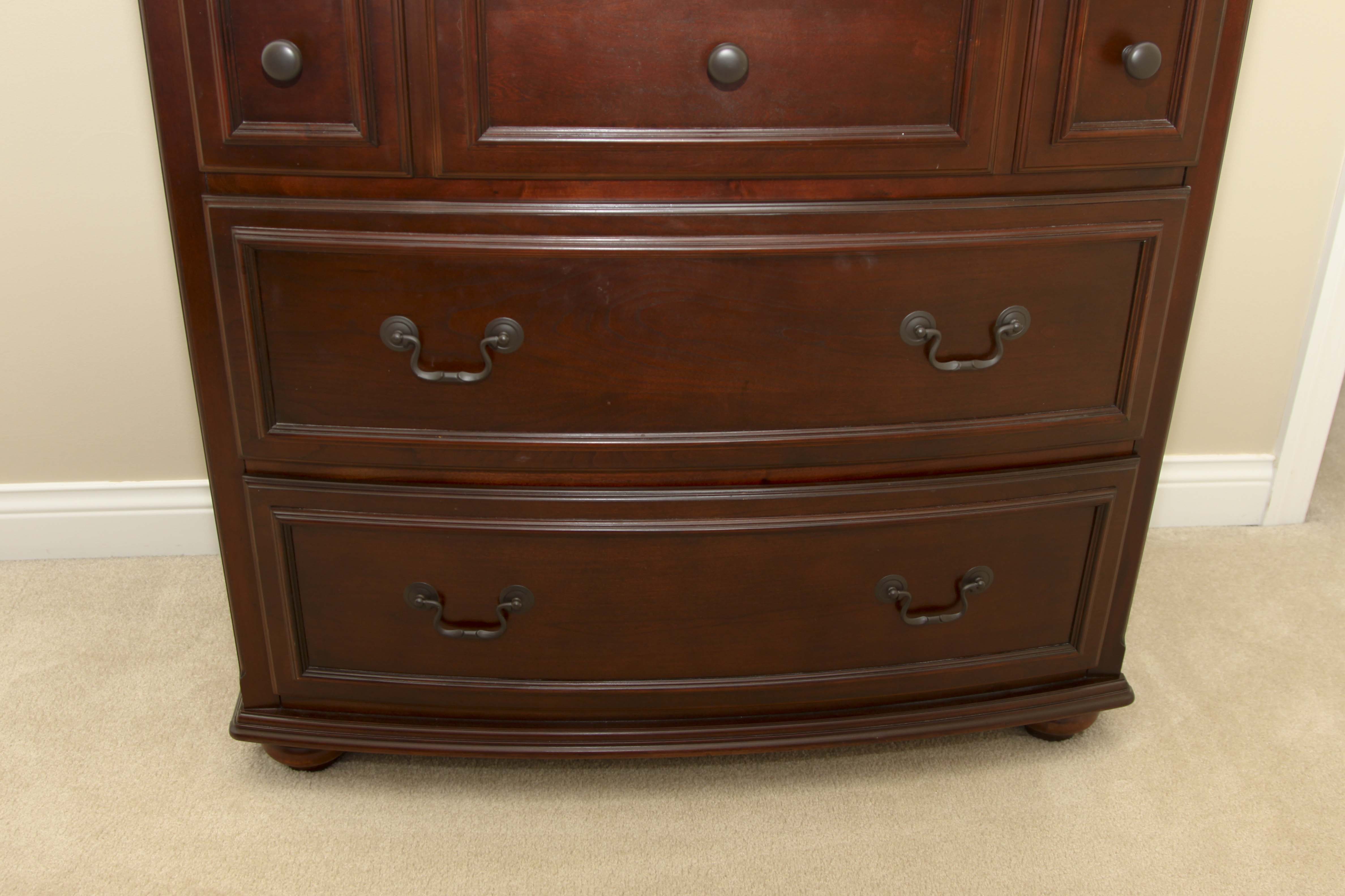 American Woodcrafters Five-Drawer Wooden Dresser