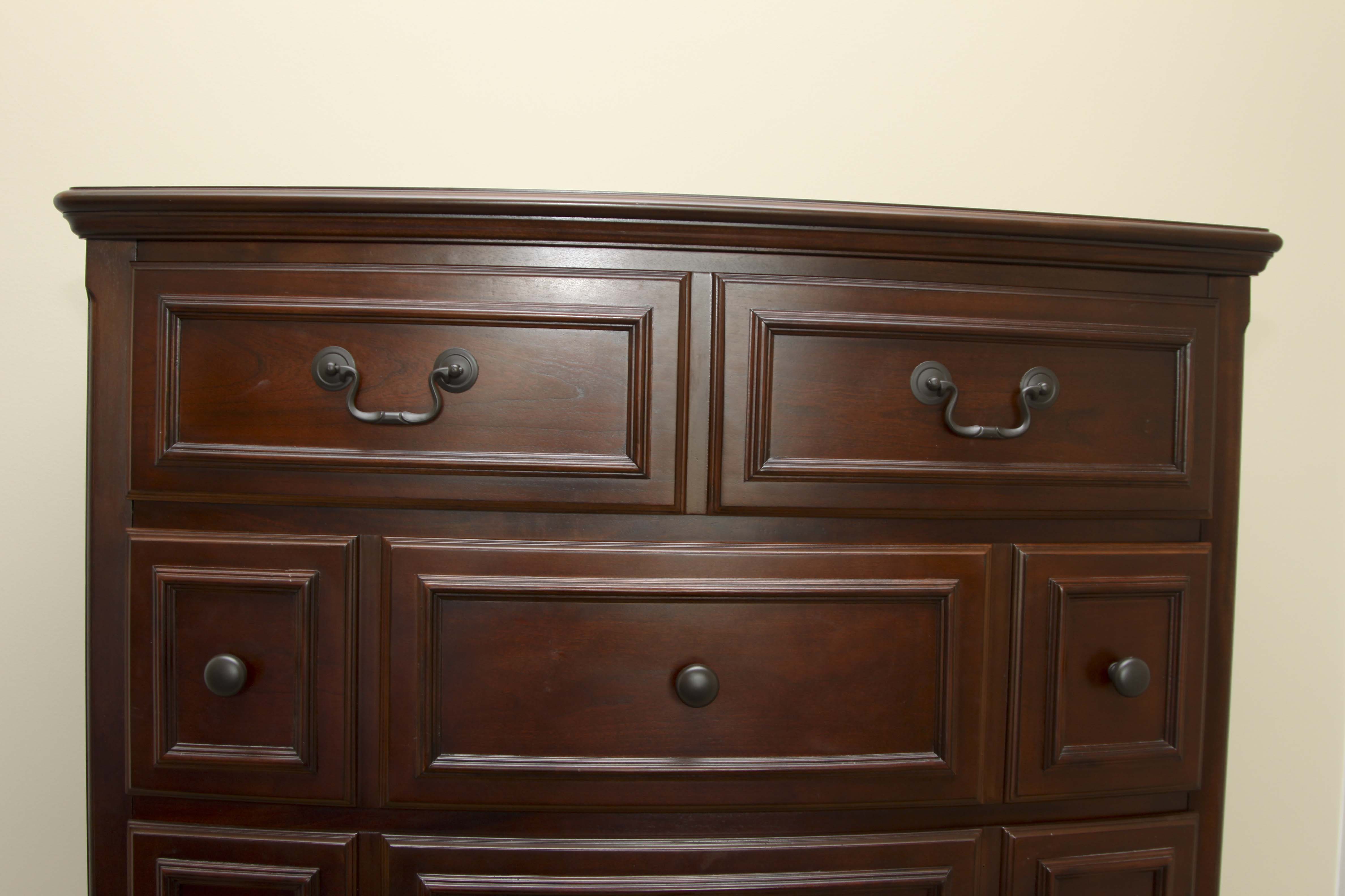 American Woodcrafters Five-Drawer Wooden Dresser