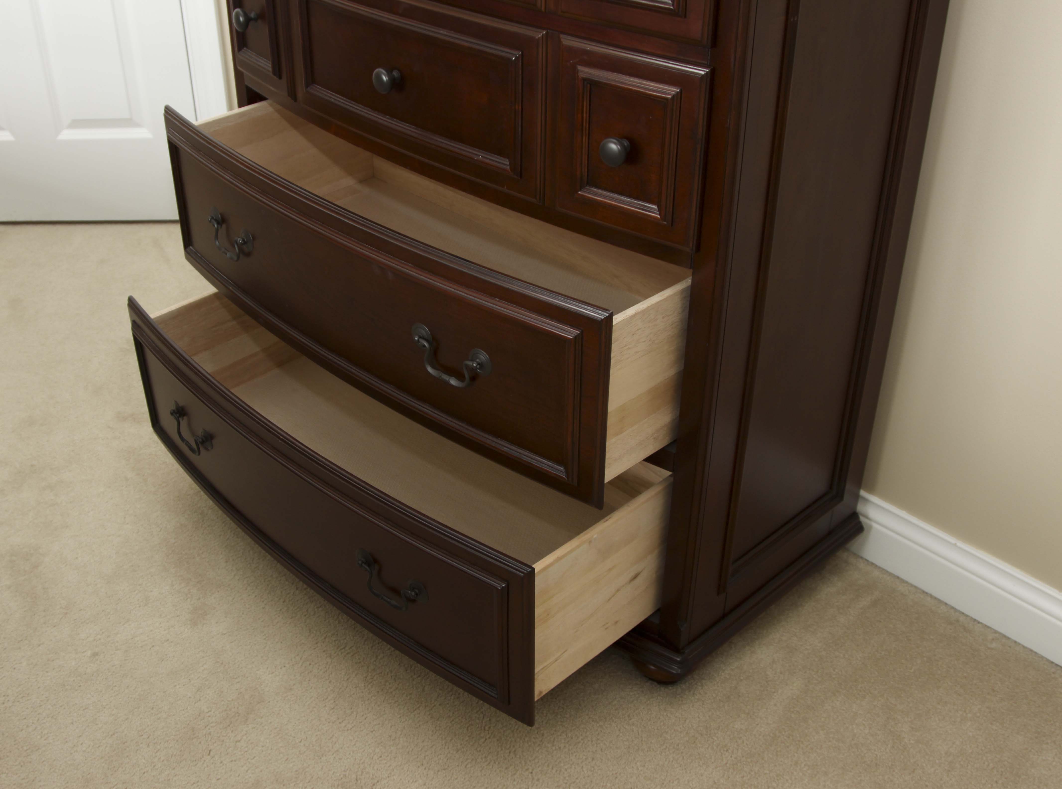 American Woodcrafters Five-Drawer Wooden Dresser