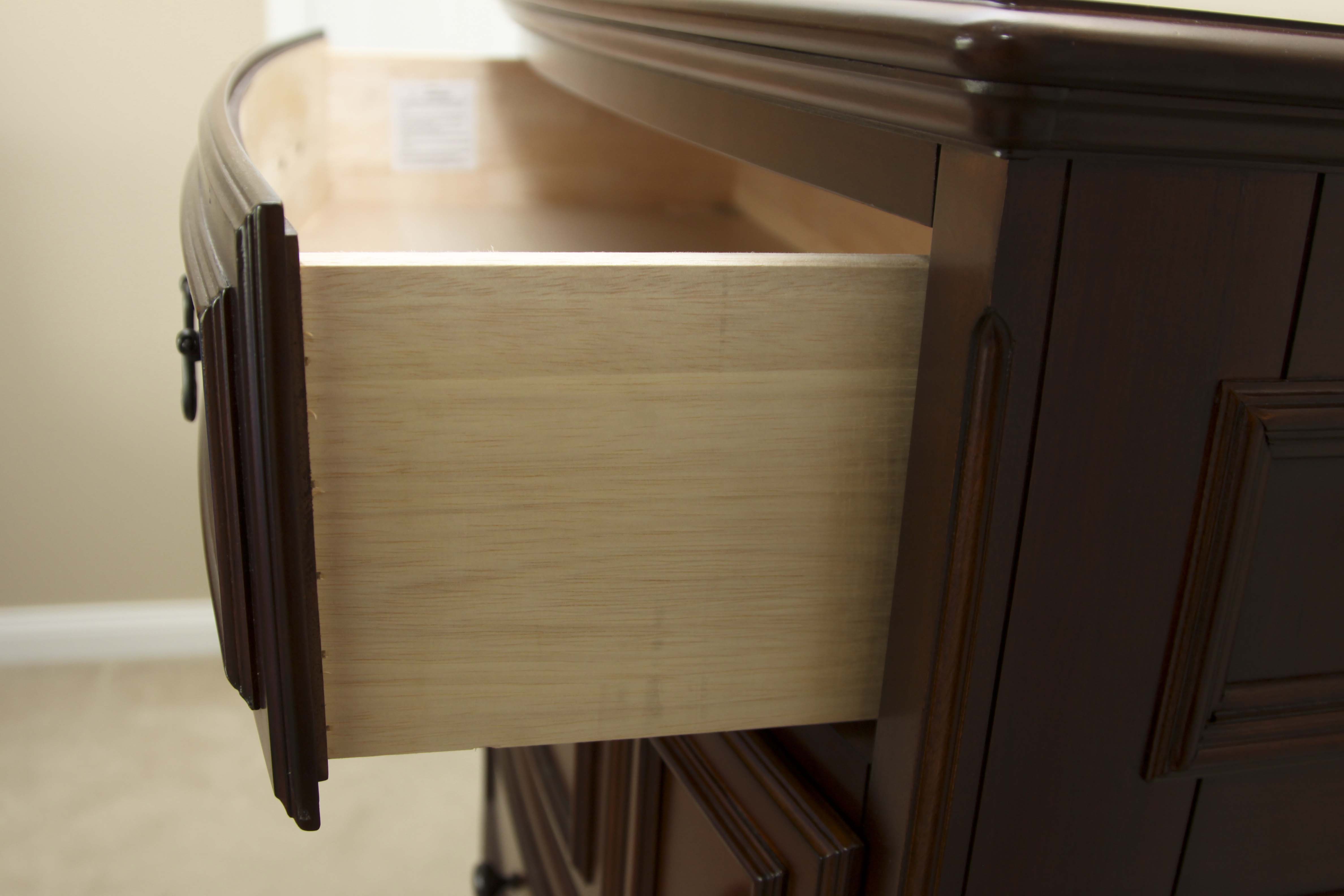 American Woodcrafters Five-Drawer Wooden Dresser