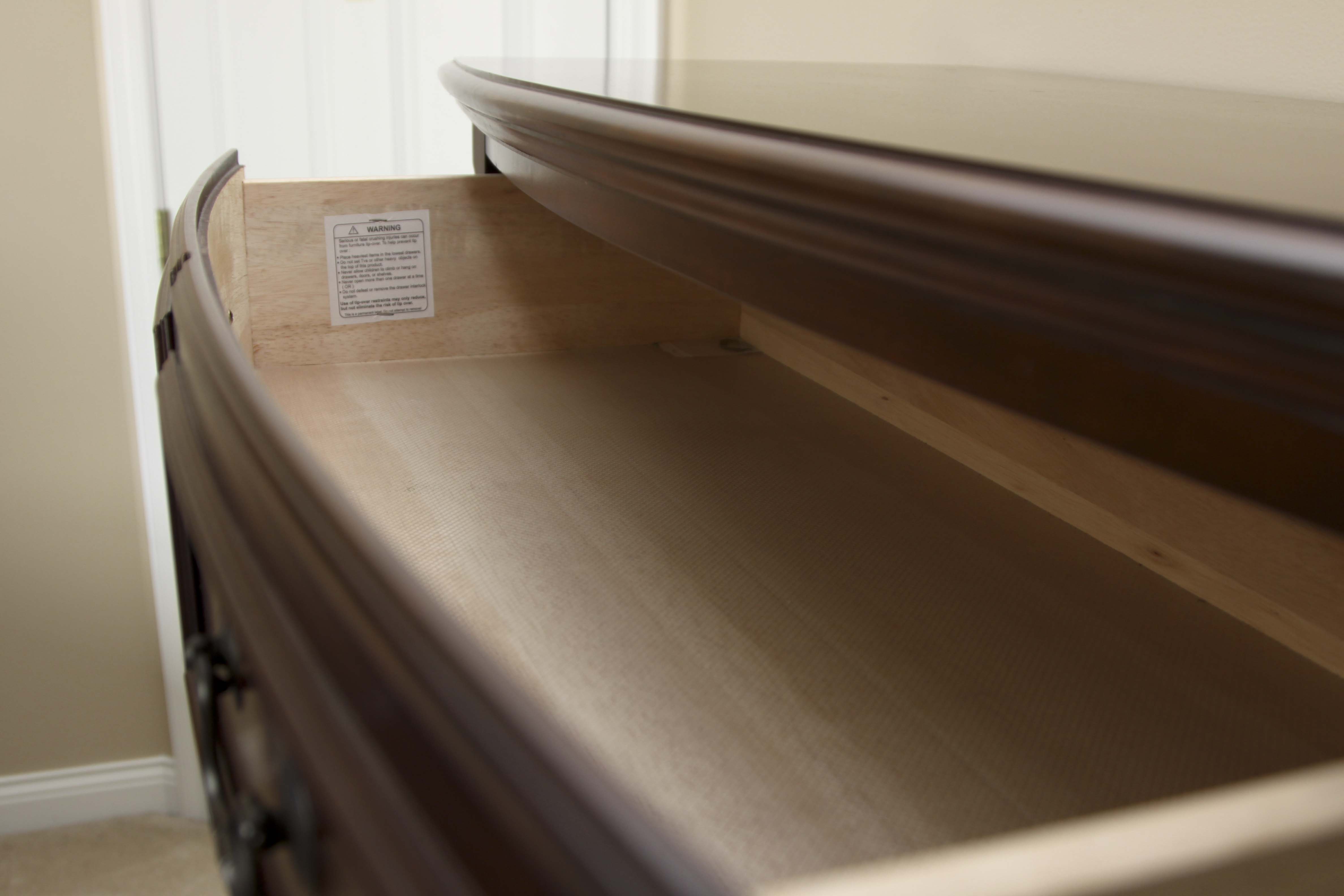 American Woodcrafters Five-Drawer Wooden Dresser