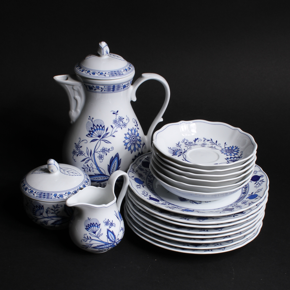 Fine Form Marienbad Ingres Weiss Blue Onion Coffee Service