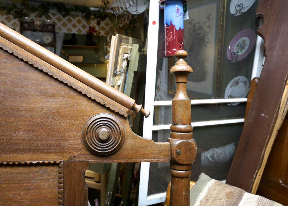 Carved Walnut Eastlake Twin Bed Frame