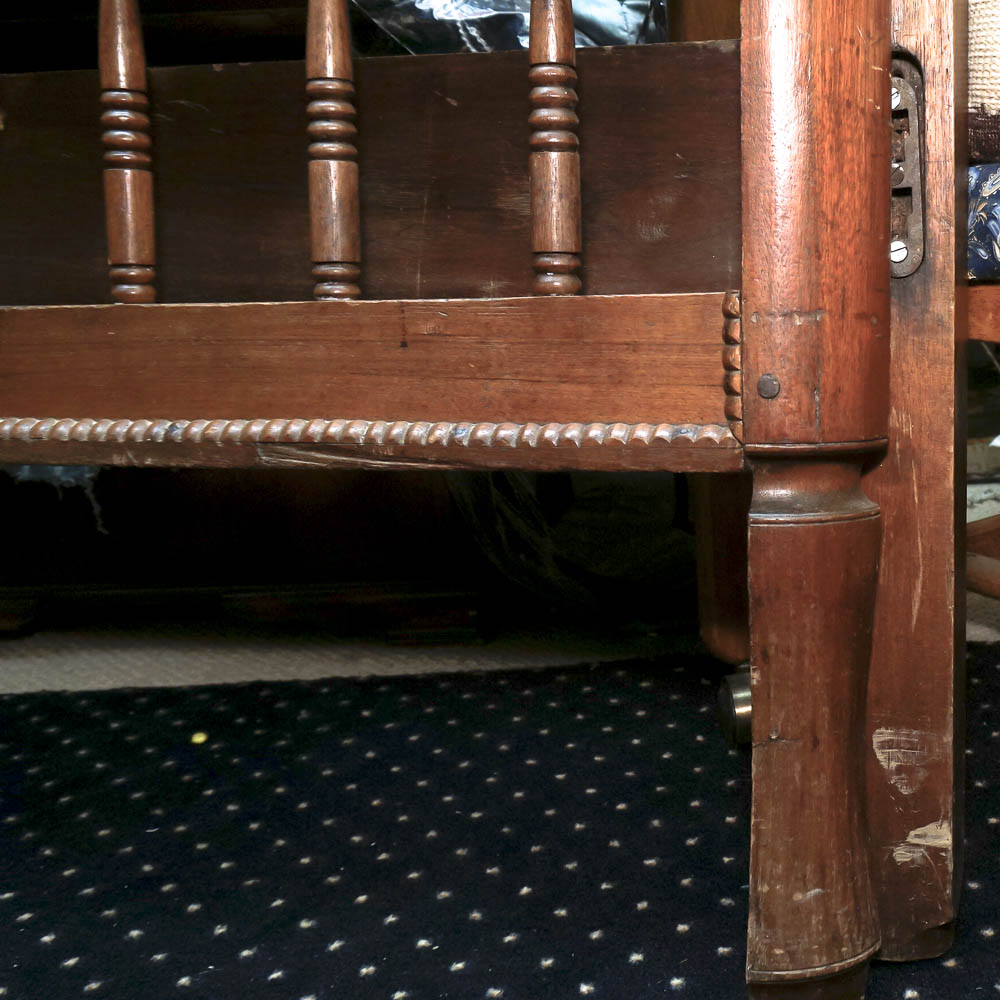 Carved Walnut Eastlake Twin Bed Frame