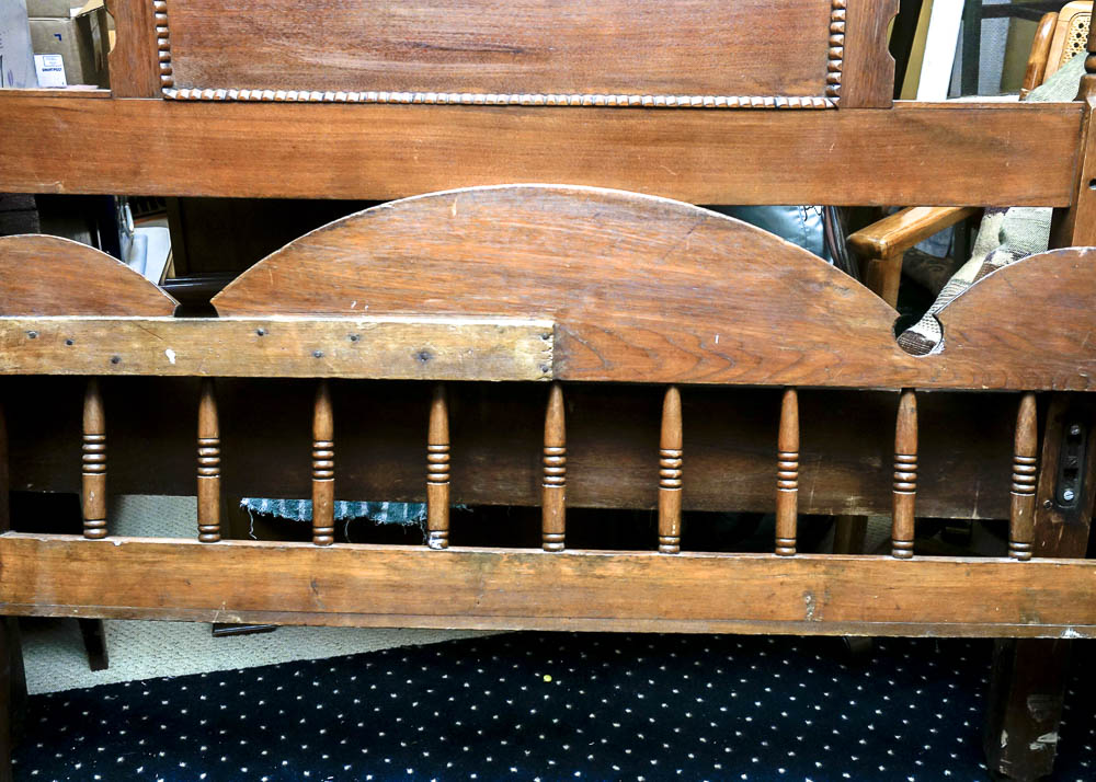 Carved Walnut Eastlake Twin Bed Frame