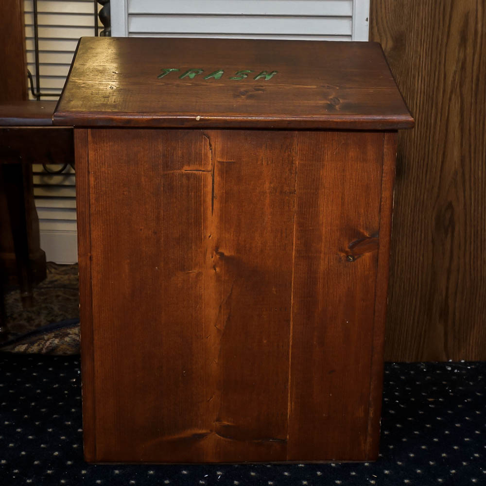 Wooden Waste Bin Cabinet