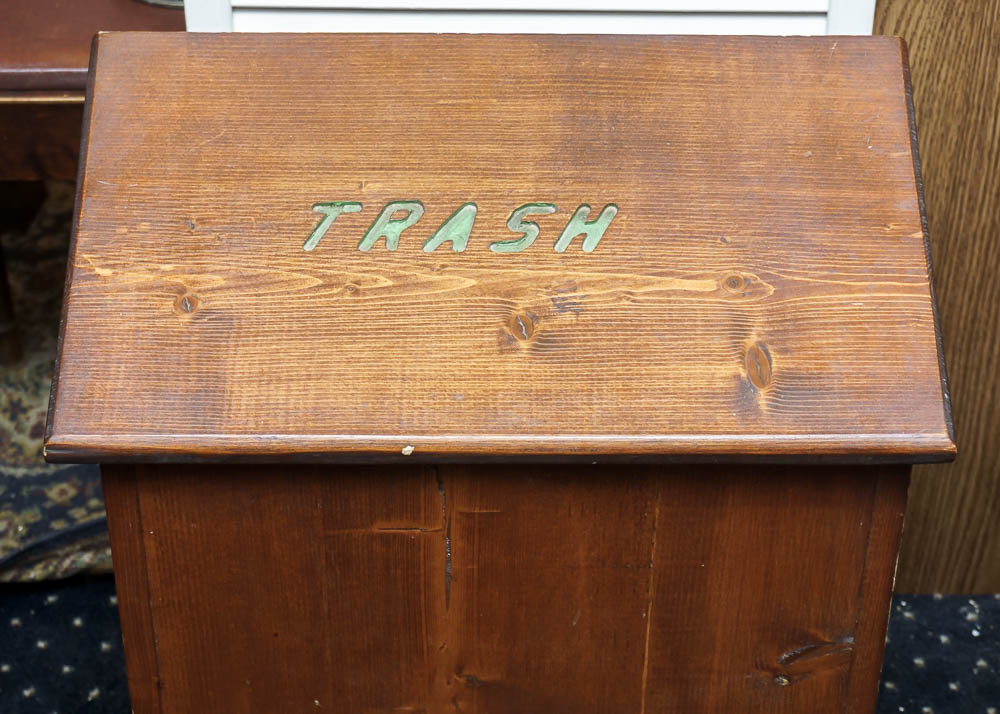 Wooden Waste Bin Cabinet