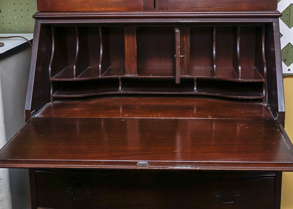 Vintage Mahogany Serpentine Secretary