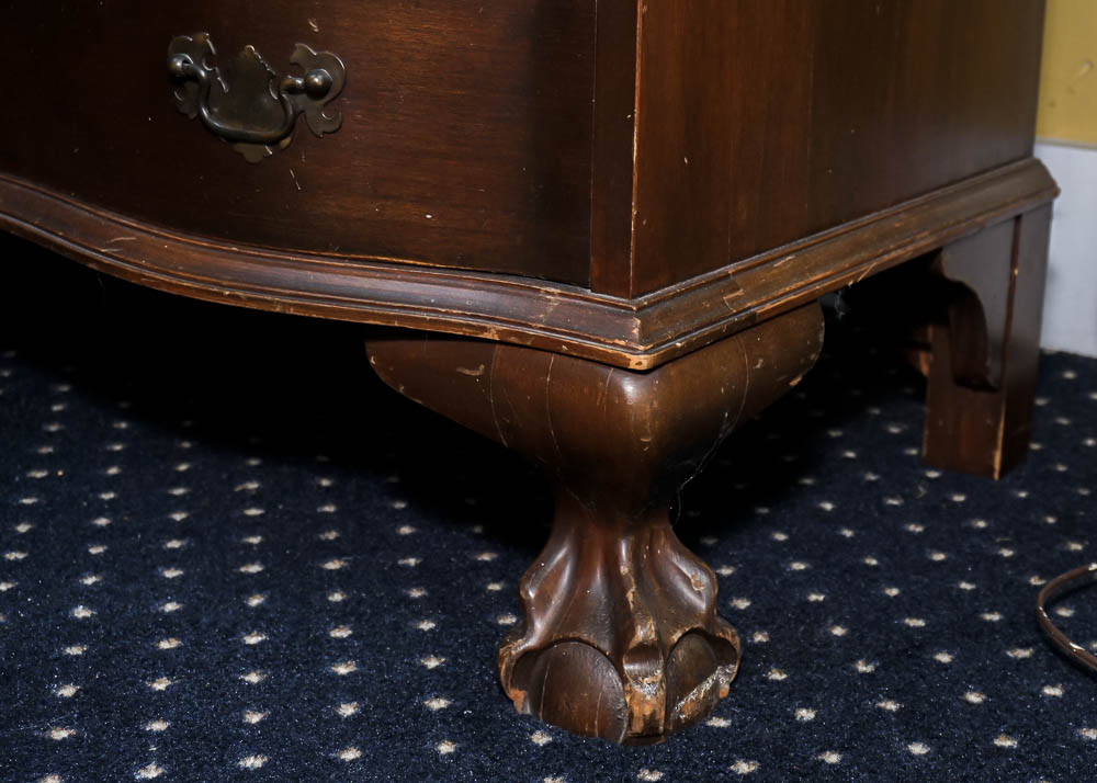 Vintage Mahogany Serpentine Secretary