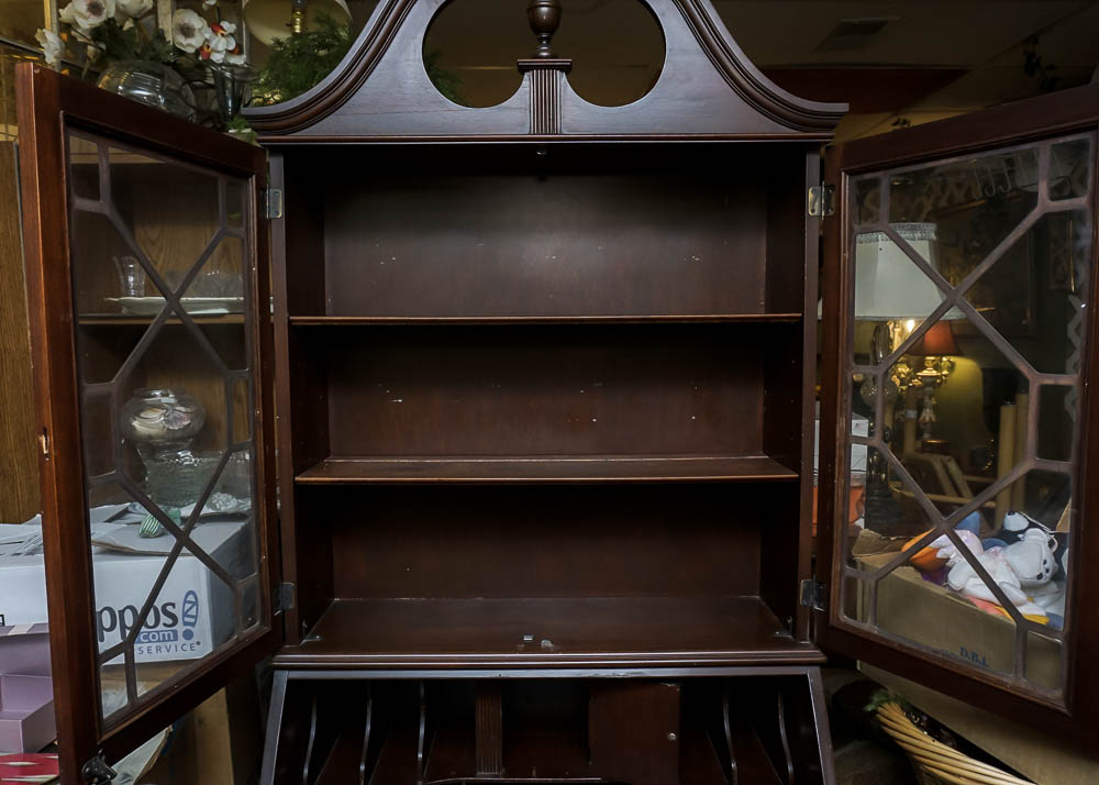 Vintage Mahogany Serpentine Secretary