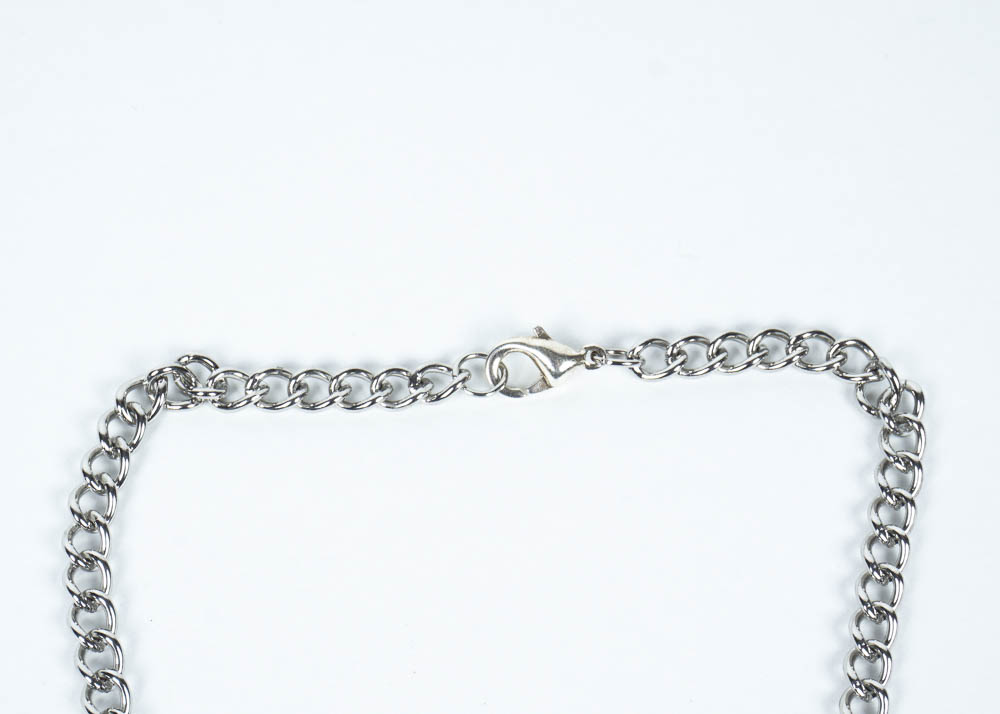 Faceted Glass U.K. Pendant Necklace and Fleur de Lis Tibetan Coin Ring