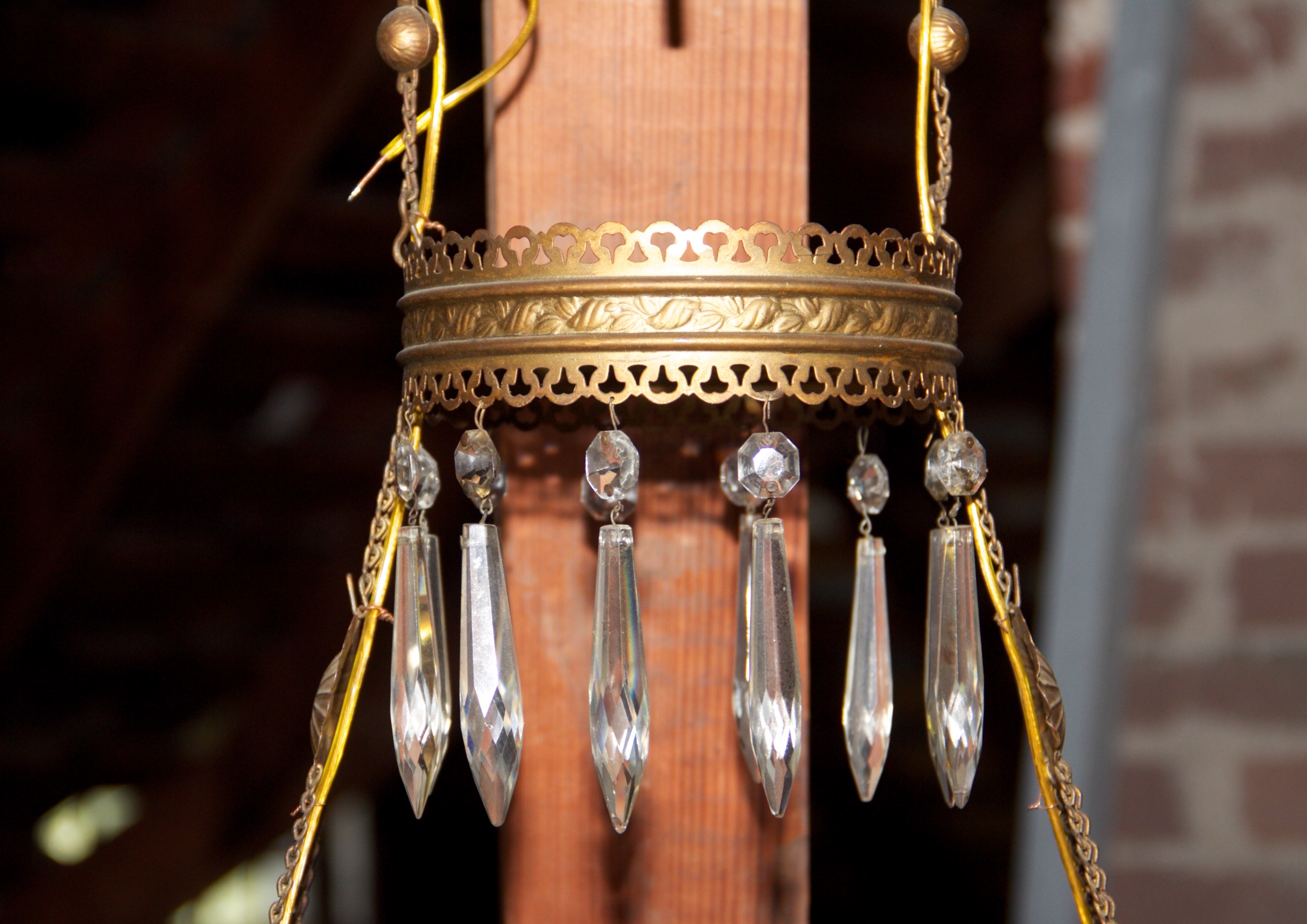 Antique Victorian Oil Lamp Chandelier