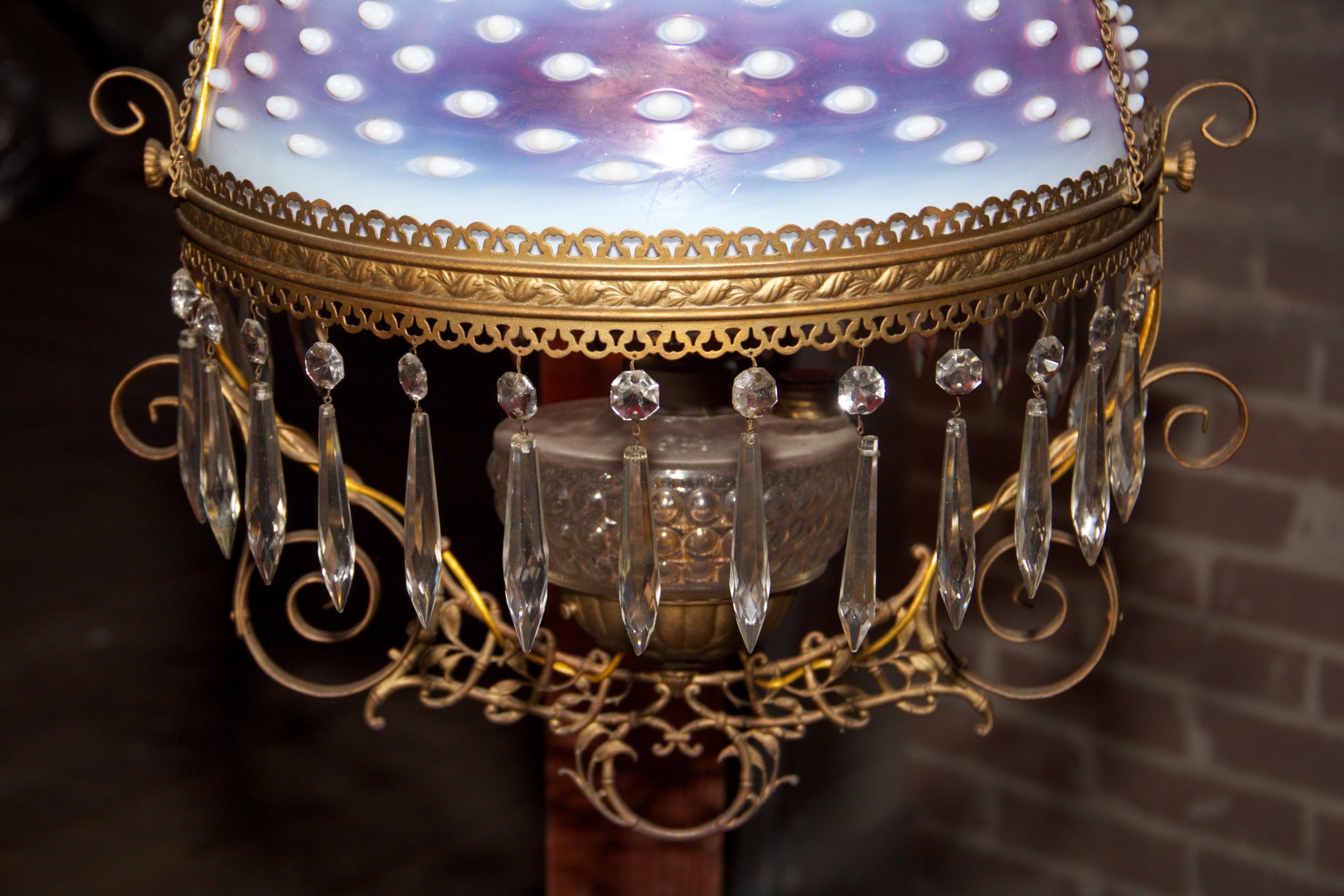 Antique Victorian Oil Lamp Chandelier