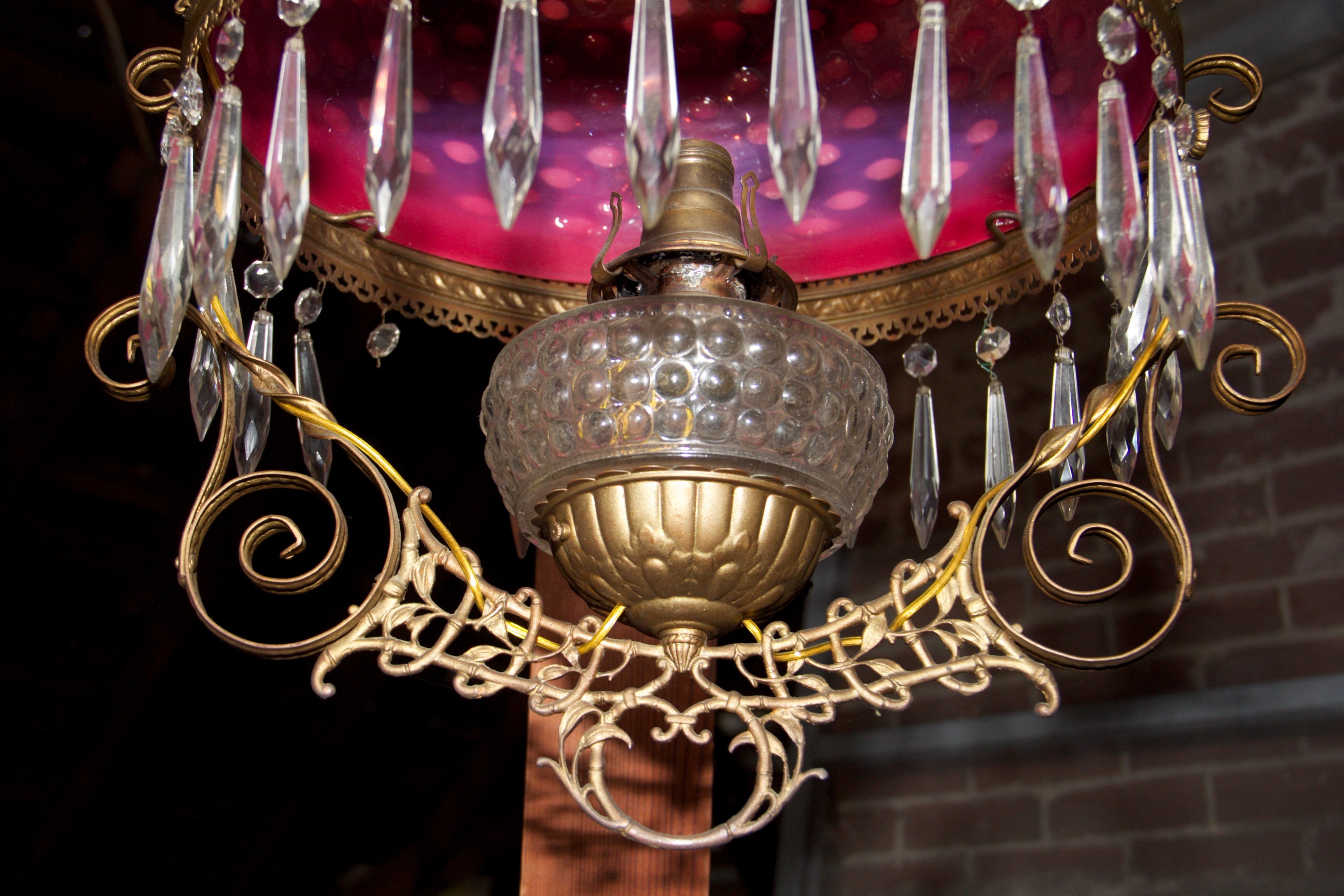 Antique Victorian Oil Lamp Chandelier