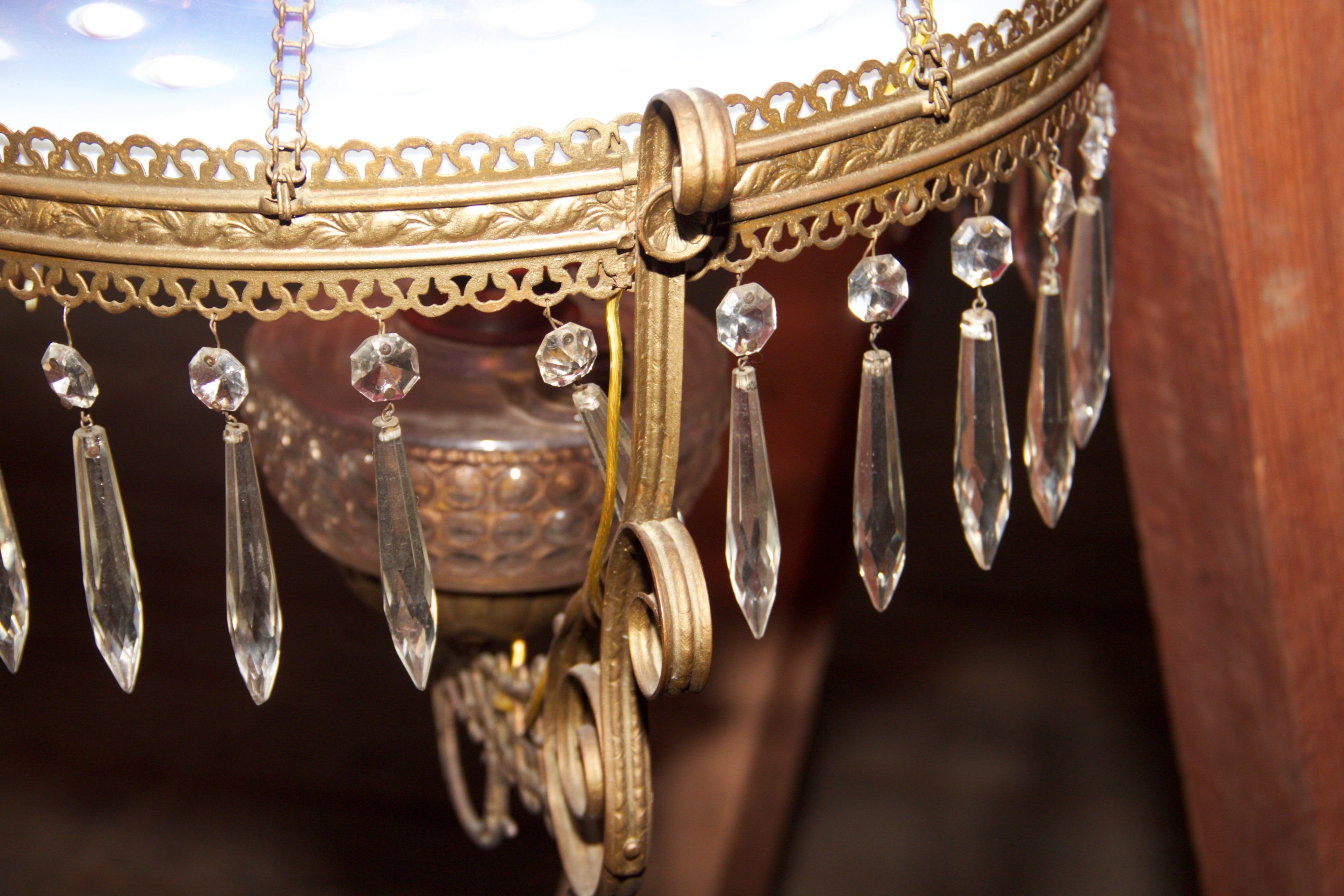 Antique Victorian Oil Lamp Chandelier