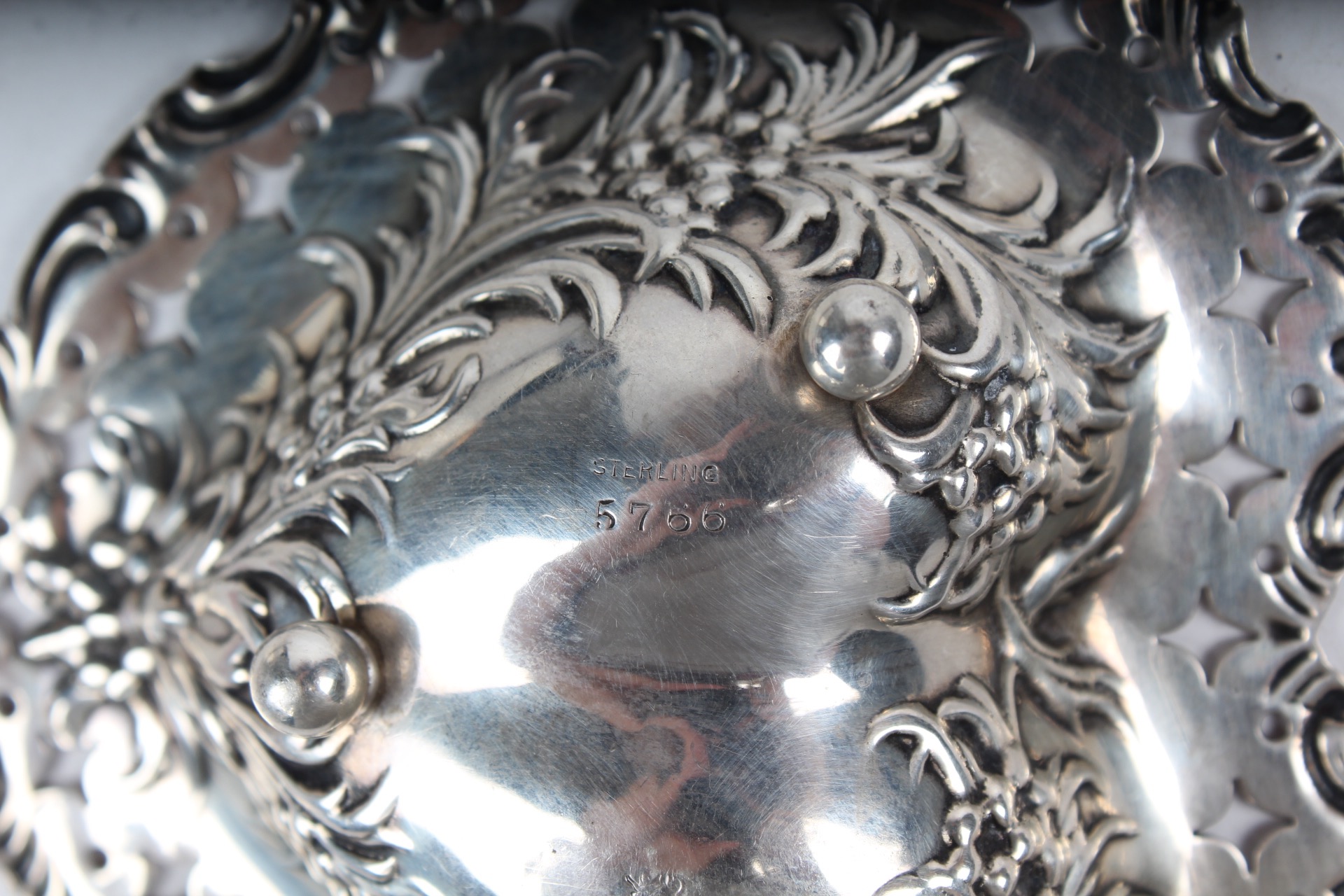 Sterling Silver Heart Shaped Footed Tray