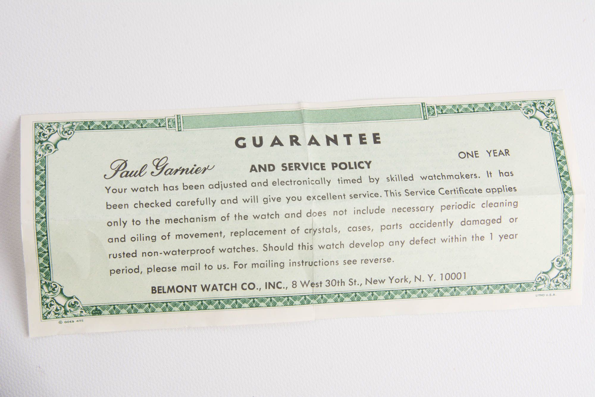 Paul Garnier 21 Jewels Watch