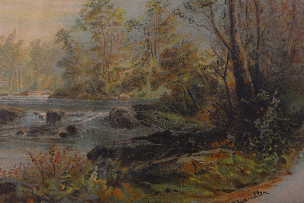 William Henry Chandler Gouache/Oil Pastel Landscape