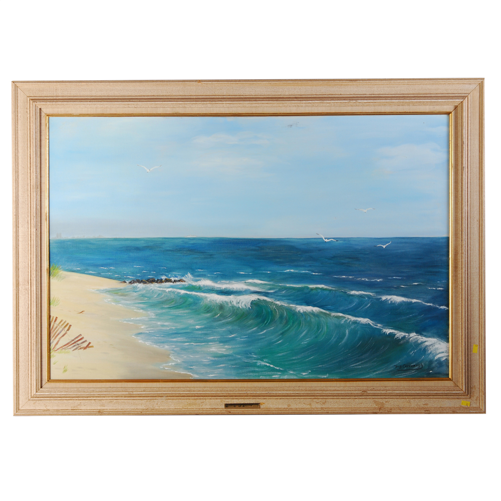 Dug Cavanaugh "Sunny Day At Sandy Hook" Oil On Canvas