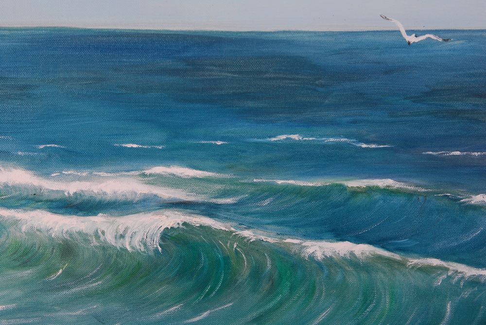 Dug Cavanaugh "Sunny Day At Sandy Hook" Oil On Canvas