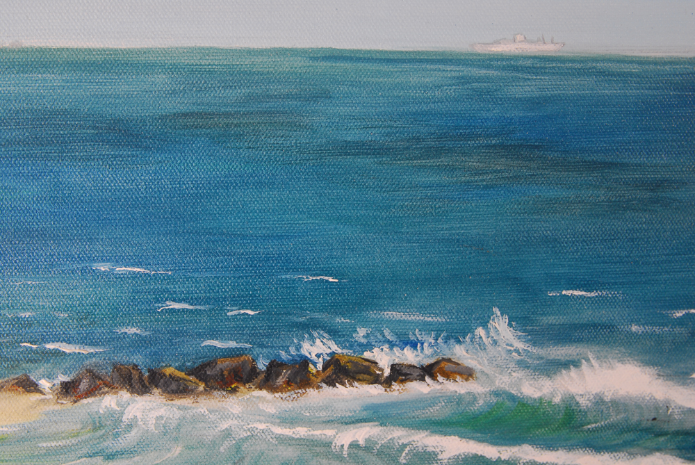 Dug Cavanaugh "Sunny Day At Sandy Hook" Oil On Canvas