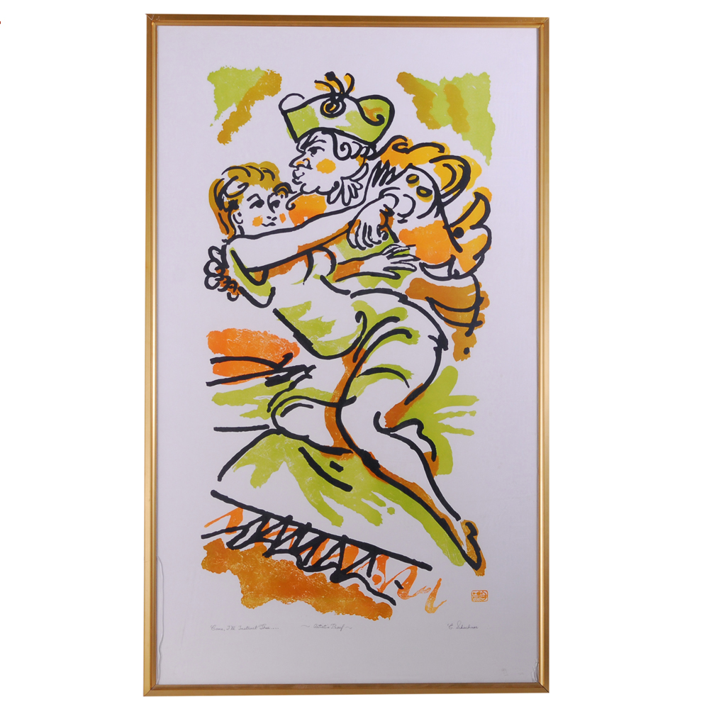 E. Schachner "Come, I'll Instruct Thee" Artist Proof Lithograph