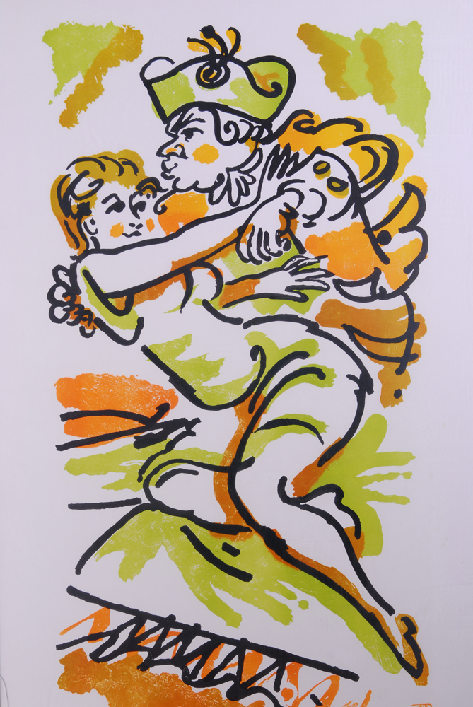 E. Schachner "Come, I'll Instruct Thee" Artist Proof Lithograph