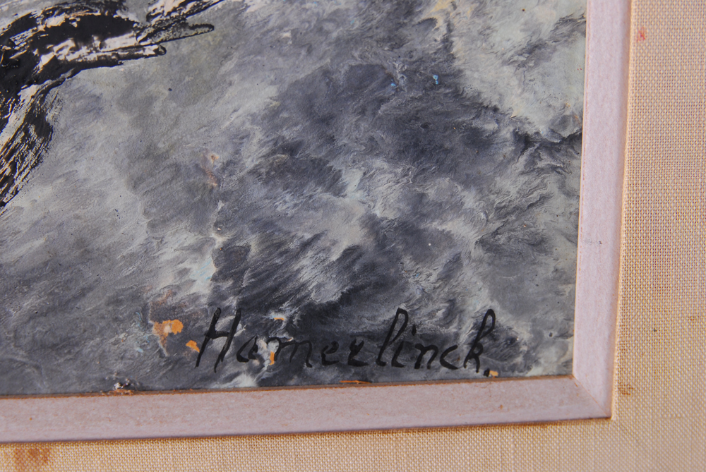 Irene Hamerlinck Flock Of Black Birds Oil on Board Painting