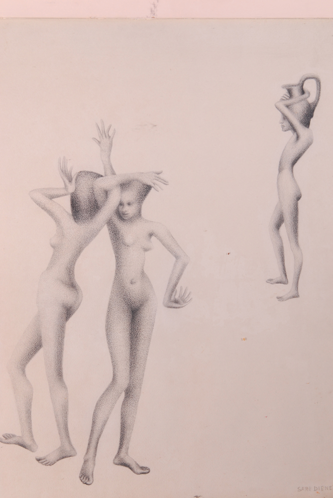 Sari Dienes Conte Crayon Drawing On Paper