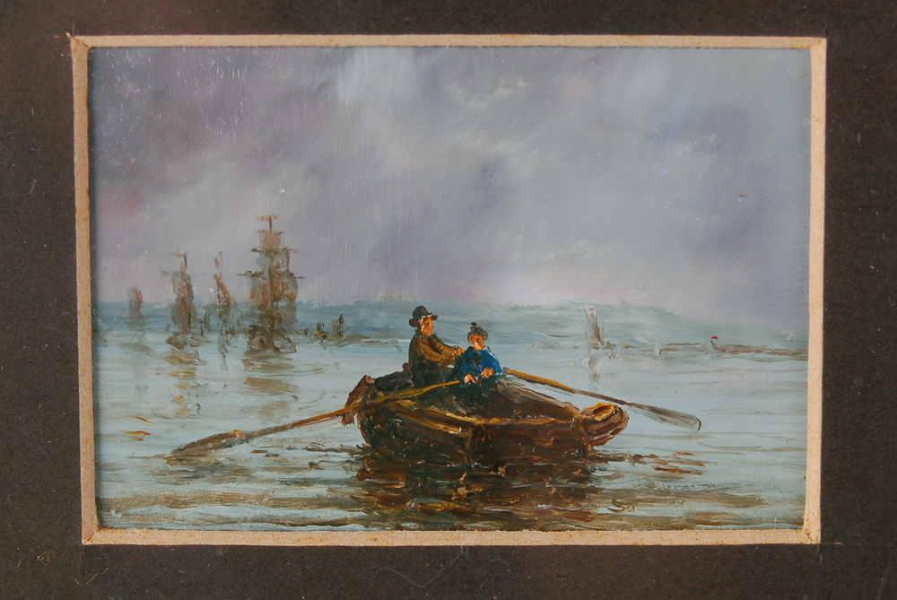 Miniature Oil Painting Stamped R. Cavalla