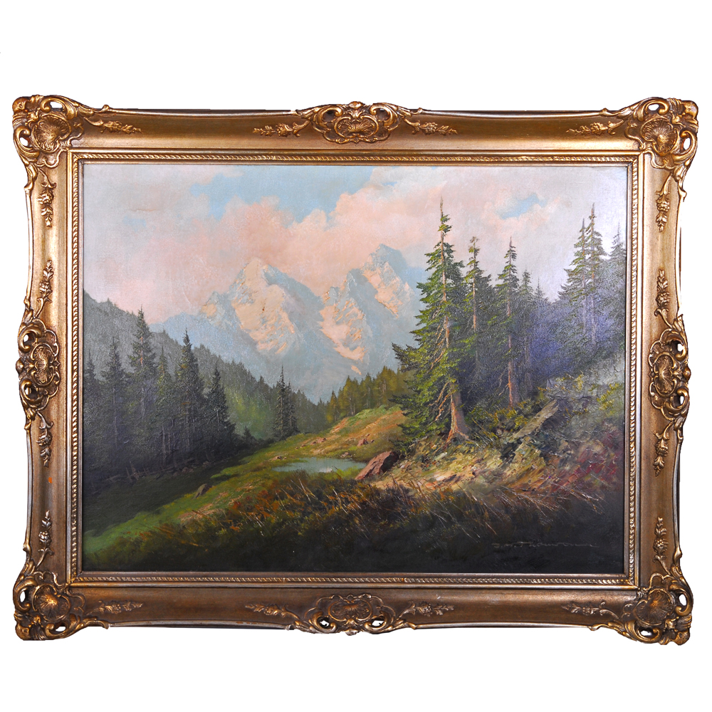 J.M Thompson After Johannes Bochmann Oil on Canvas