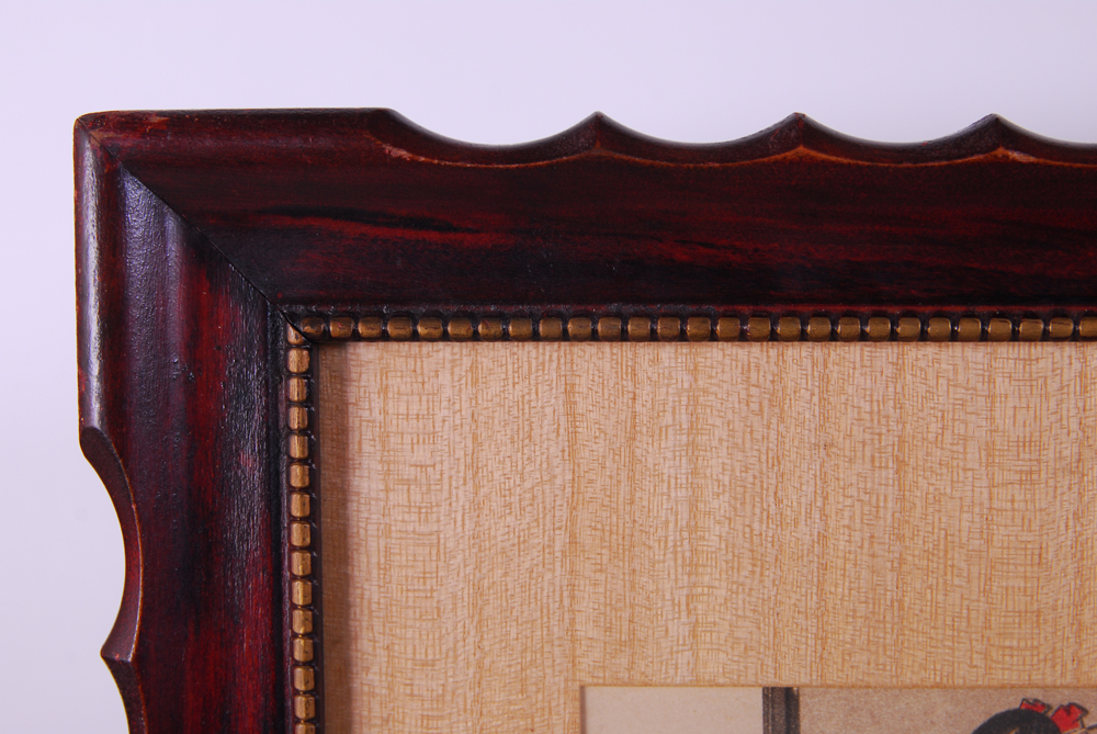 "Geisha Fixing Hairdo" Wood Block Print Offset Lithograph