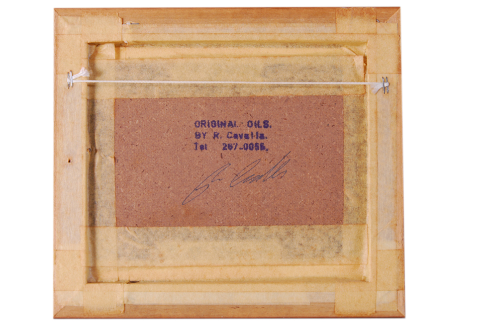 Miniature Oil Painting Stamped R. Cavalla