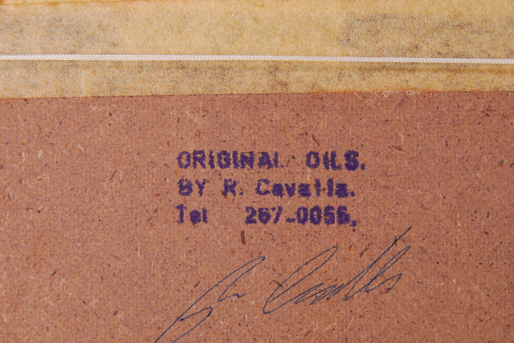 Miniature Oil Painting Stamped R. Cavalla