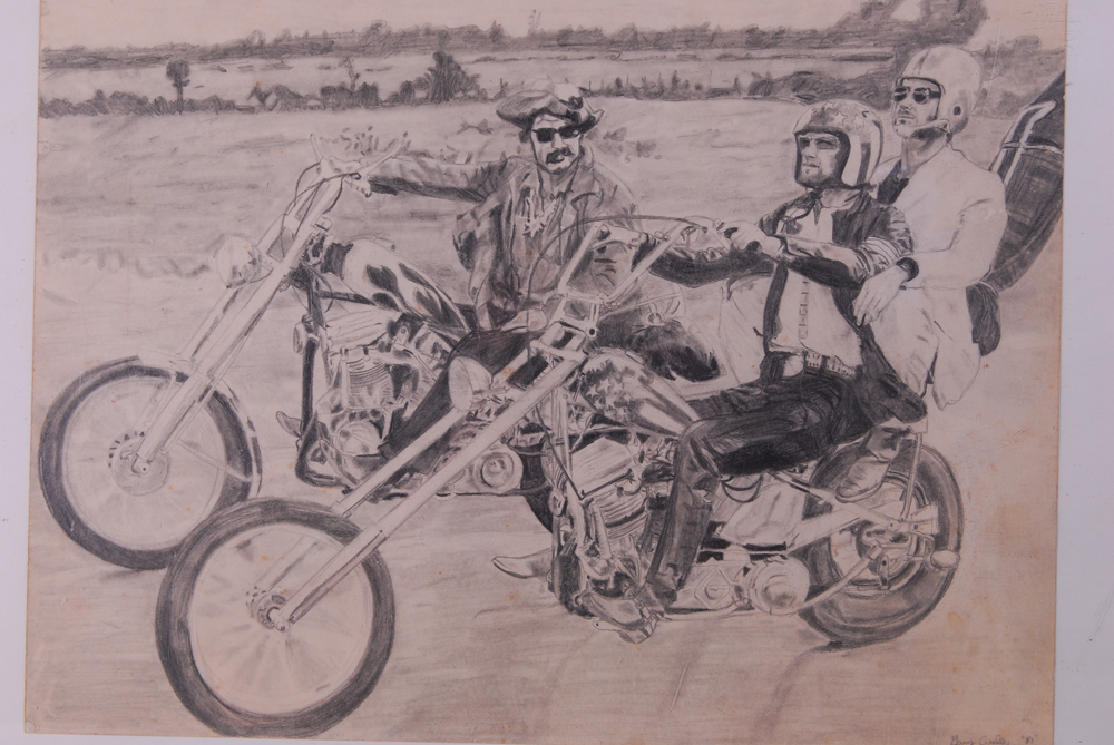 Gary Curley "Easy Rider" Pencil Drawing