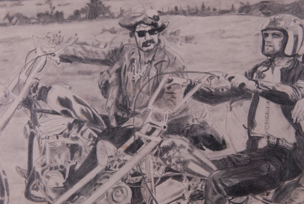 Gary Curley "Easy Rider" Pencil Drawing