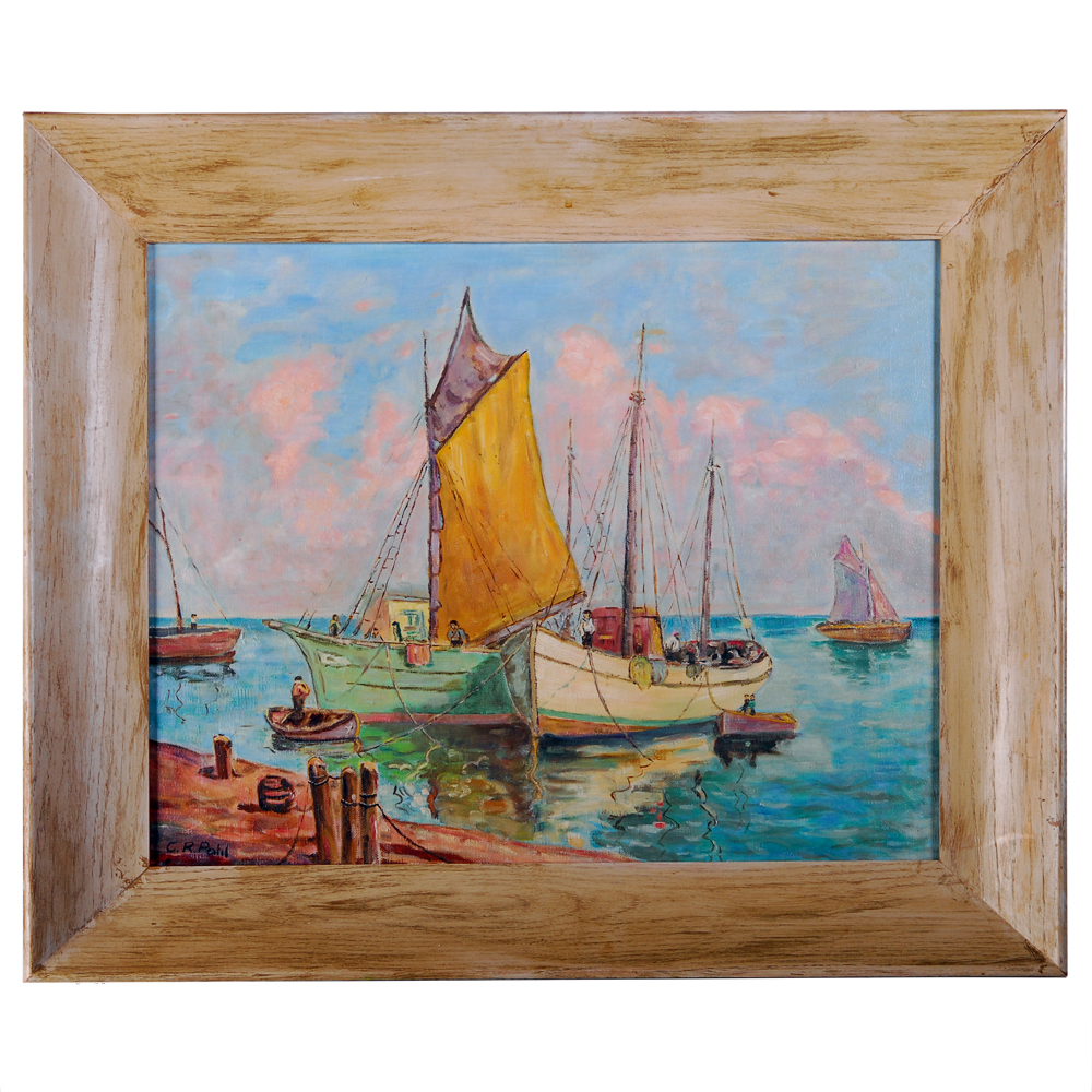 C. R. Pohl Seascape Oil on Canvas Painting